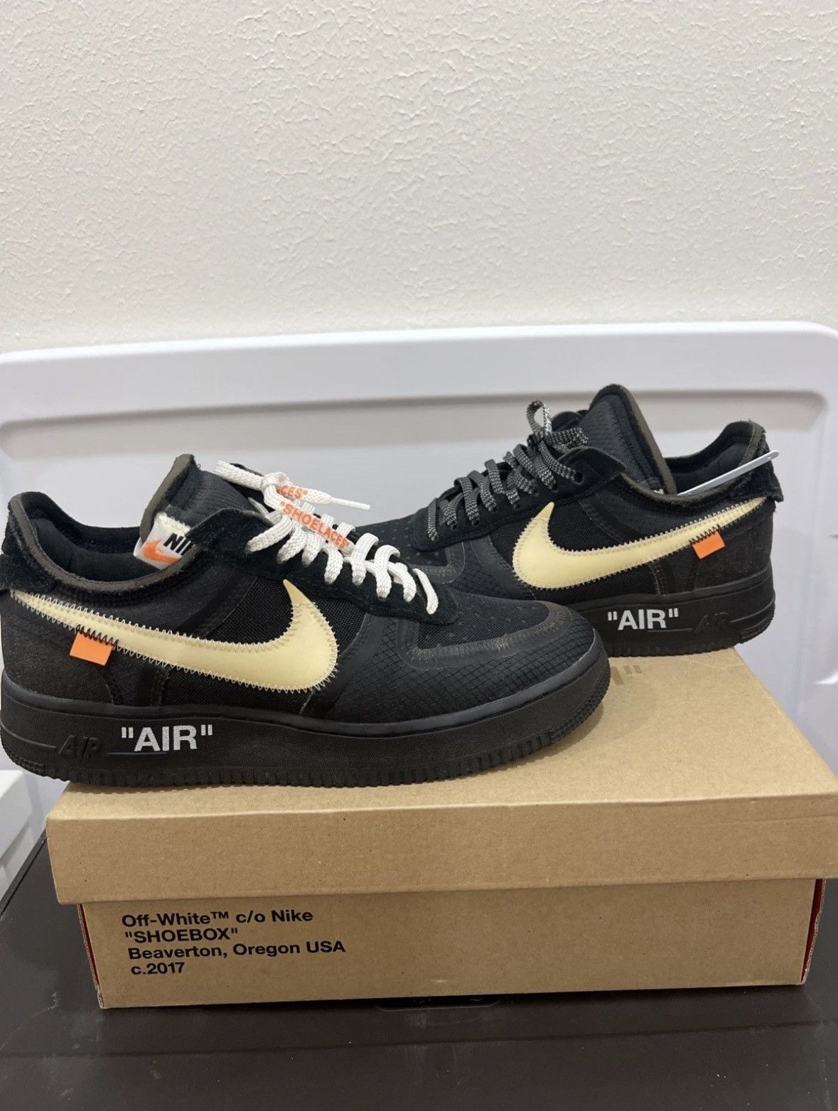 Nike × Off-White Off white air force 1 black Size US 9.5 / EU 42-43 - 1 Thumbnail