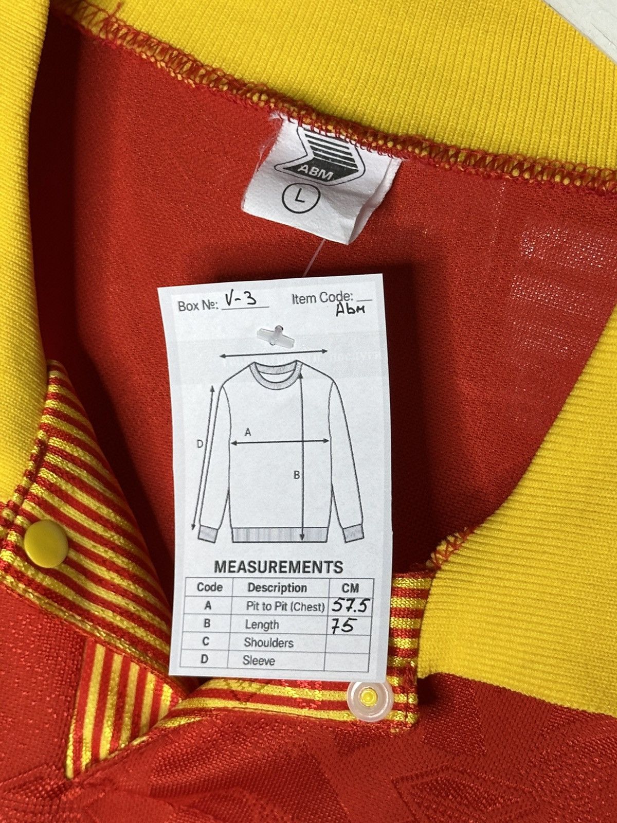 Other Vintage ABM Sport Polo Shirt Red Yellow Patterned 90s Size L Size US L / EU 52-54 / 3 - 5 Thumbnail