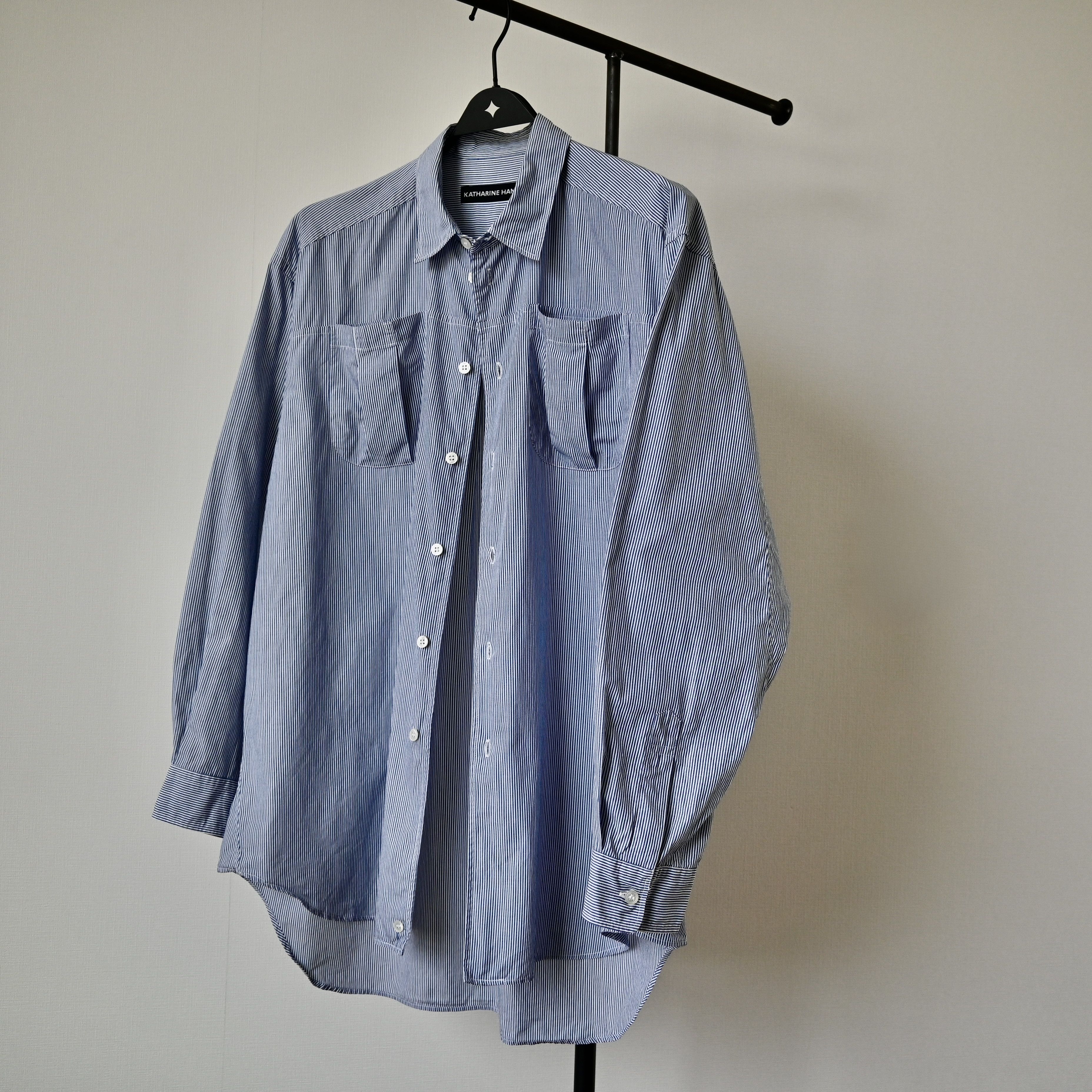 Katharine Hamnett London VTG 1980s KATHARINE HAMNETT high chest pocket striped shirt Size US M / EU 48-50 / 2 - 16 Thumbnail