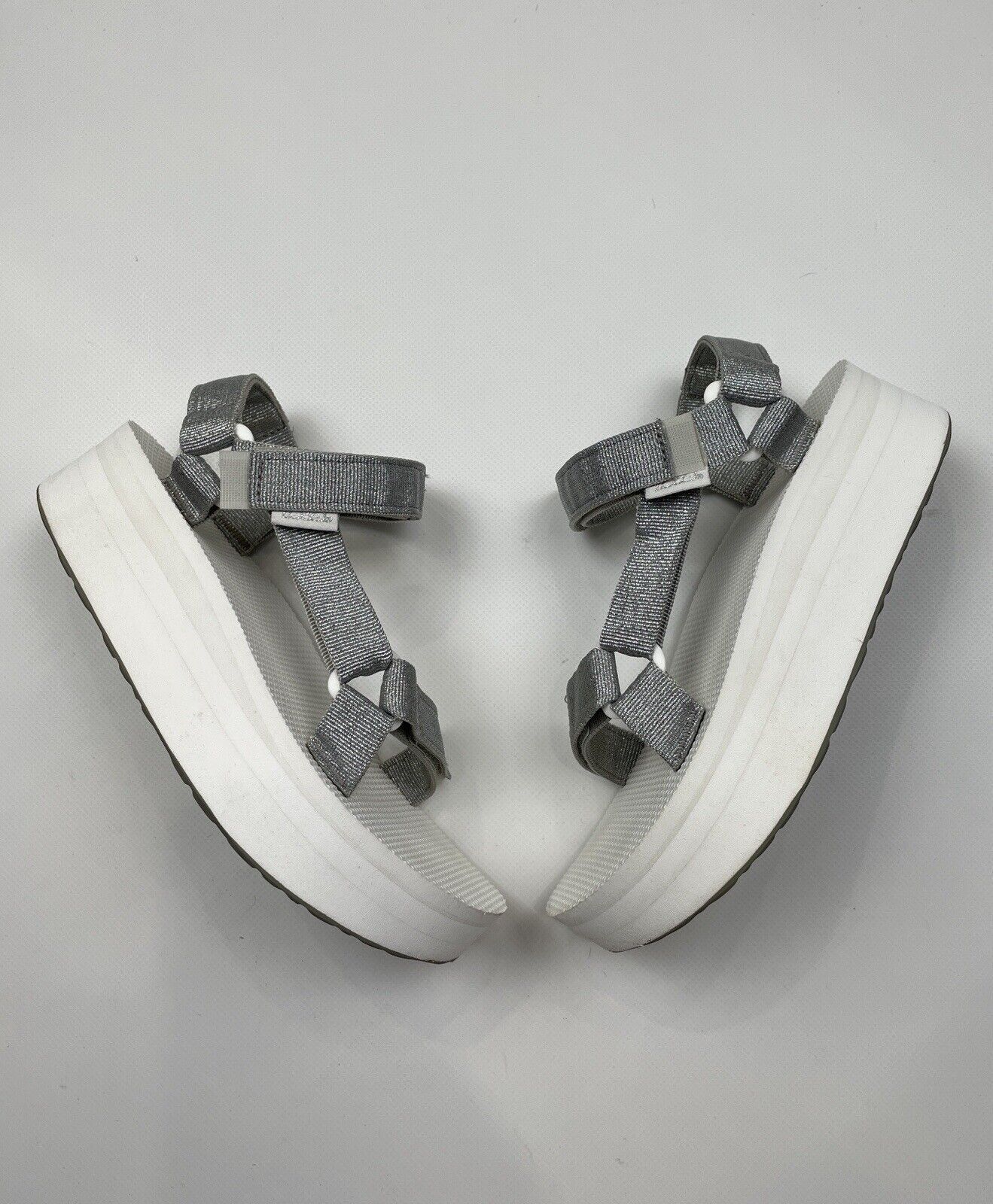 Teva Teva Silver Flatform Sandals Platform Size US 9 / IT 39 - 4 Thumbnail