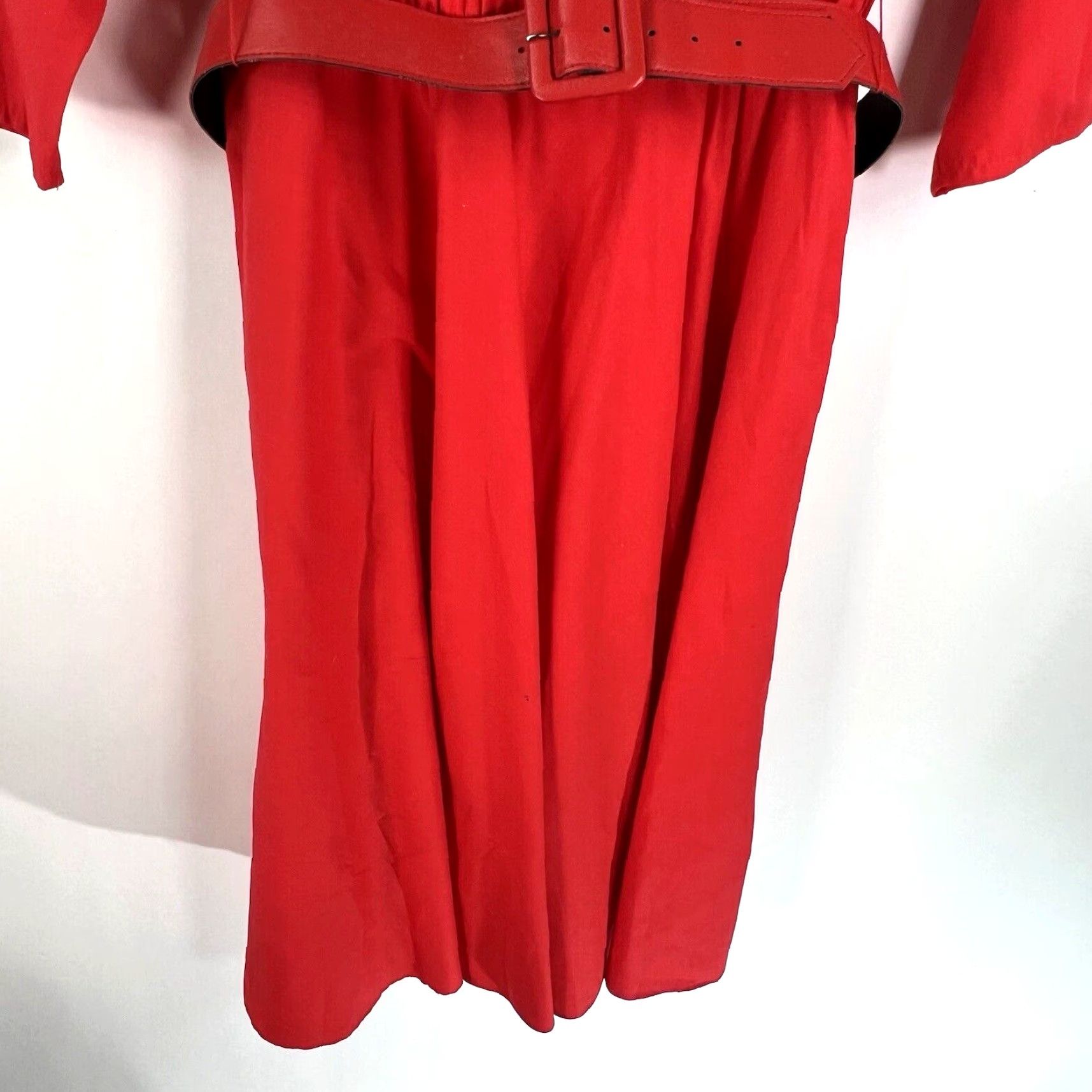 Vintage VINTAGE American Creations Shirt Dress Womens Size 14 Red Belted 3/4 Sleeve Collared Business Casual Made in USA Size XL / US 12-14 / IT 48-50 - 3 Thumbnail