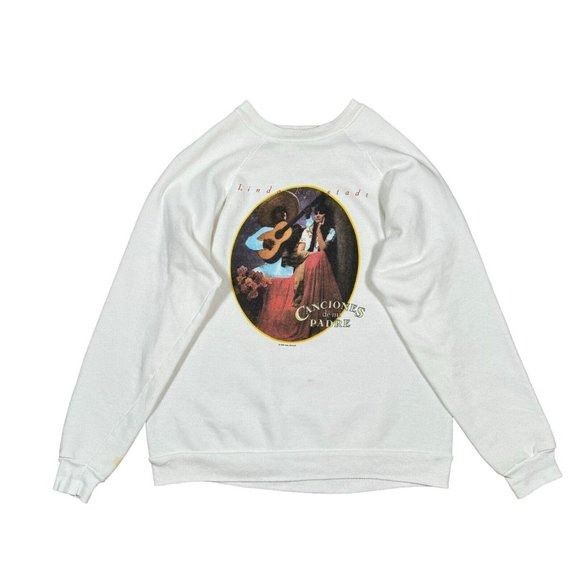Vintage Vintage 1988 Linda Ronstadt Canciones De Mi Padre Sweatshirt Size US XL / EU 56 / 4 - 1 Thumbnail