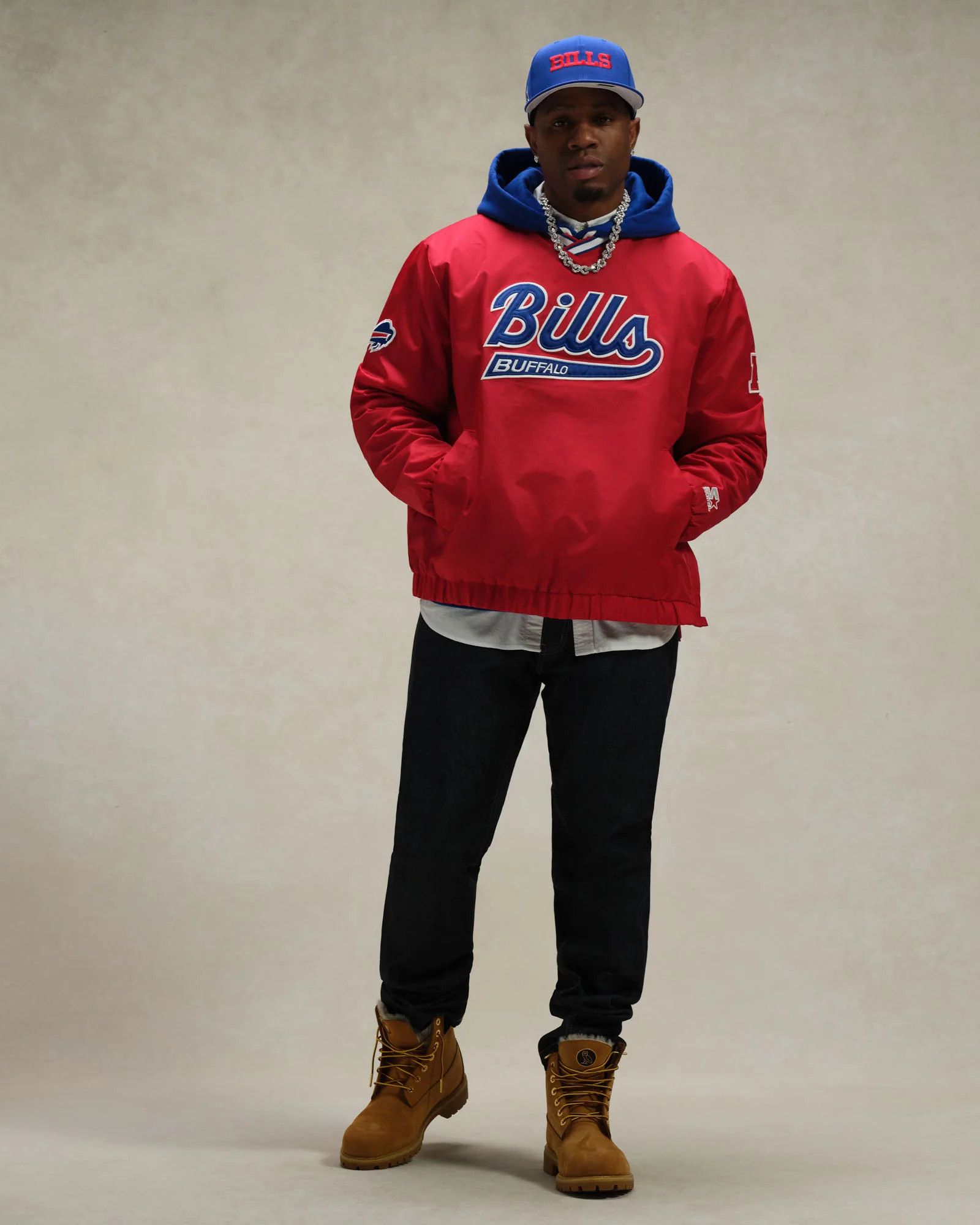 OVO x NFL BUFFALO BILLS STARTER TRAINER PULLOVER JACKET