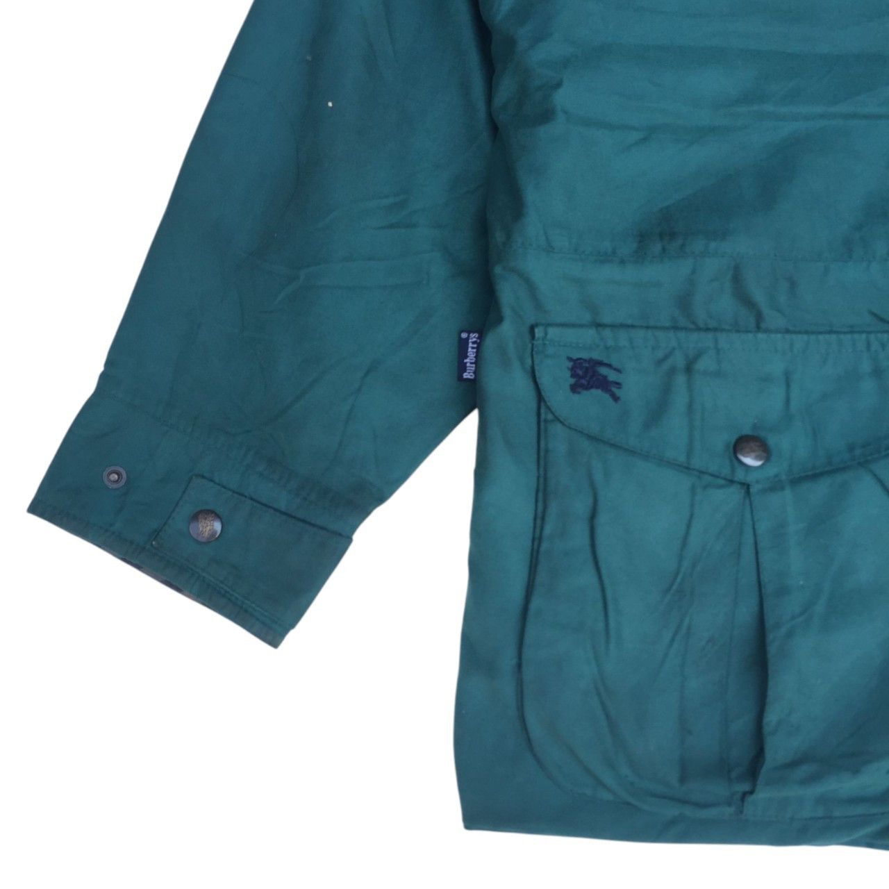 Burberry × Burberry Prorsum × Vintage Vintage Burberrys Green Black Nova Check Neck Linen Coats Size US M / EU 48-50 / 2 - 4 Thumbnail