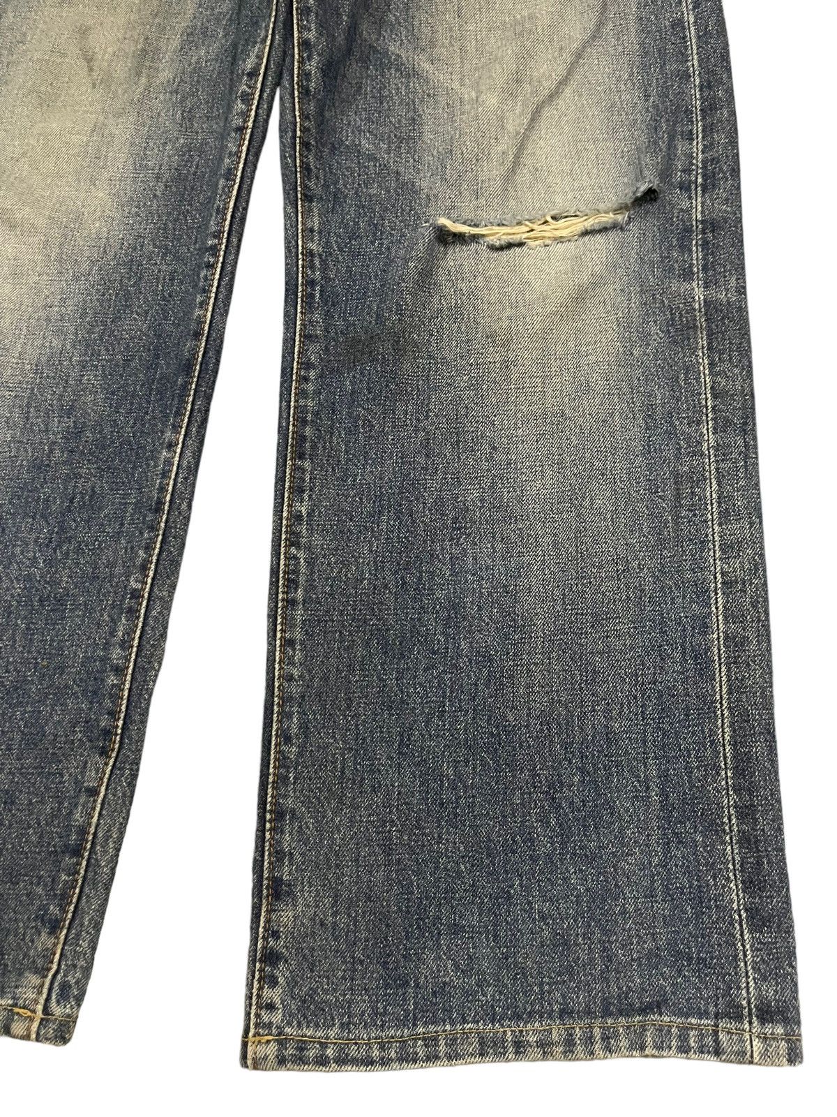 14th Addiction Vintage Japanese Brand Blue Wash Distress Baggy Jeans Size US 30 / EU 46 - 6 Thumbnail