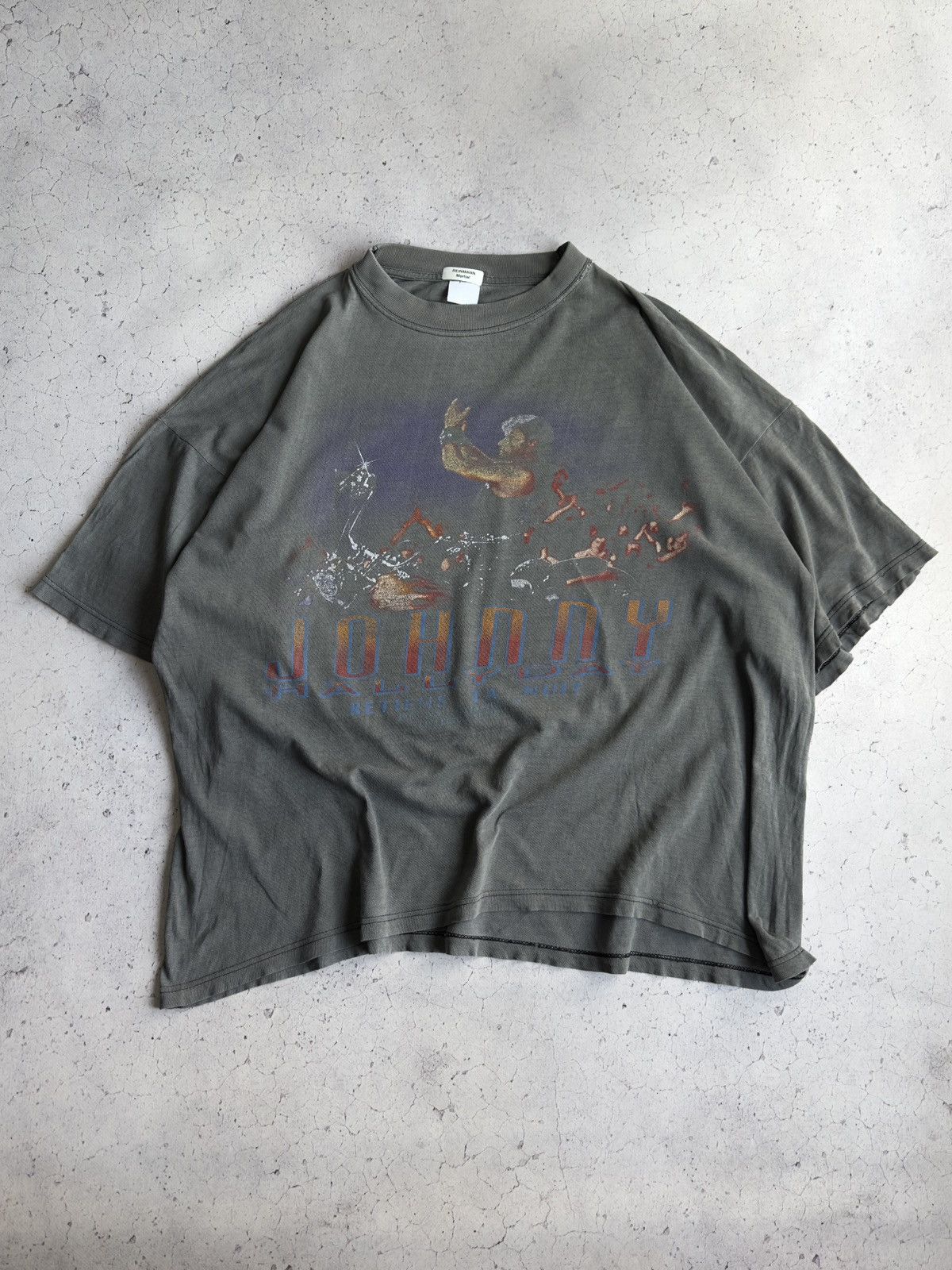 Vintage 1993 Johnny Hallyday Band Tour Faded Tee