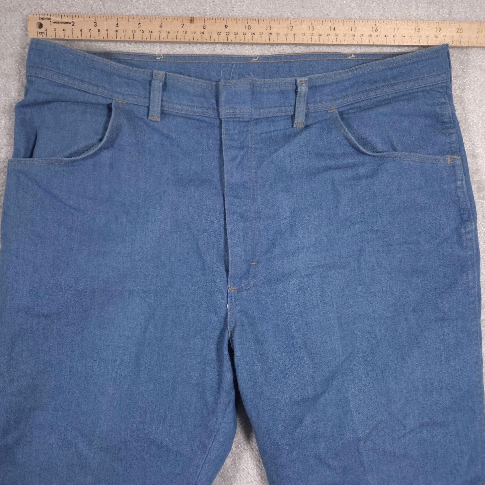 Wrangler Wrangler Jeans Mens 40x29 Blue Denim Straight Leg Regular Fit USA Made Pants Size US 40 / EU 56 - 5 Thumbnail