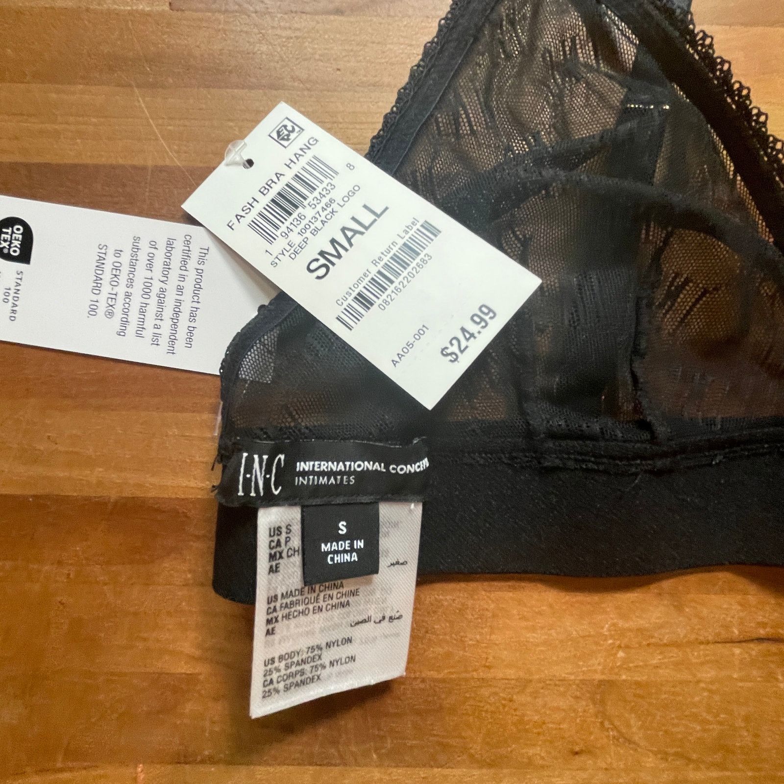 I.N.C I.N.C. Women's Monogram Bralette black small Size ONE SIZE - 4 Thumbnail