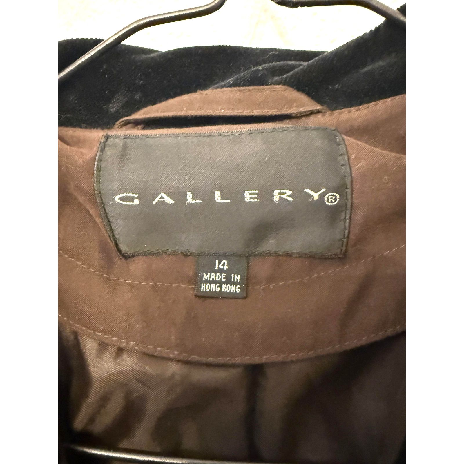 Gallery1950 Vintage 90s Coat Womens 14 Brown Hooded Long Hong Kong Size L / US 10 / IT 46 - 2 Thumbnail