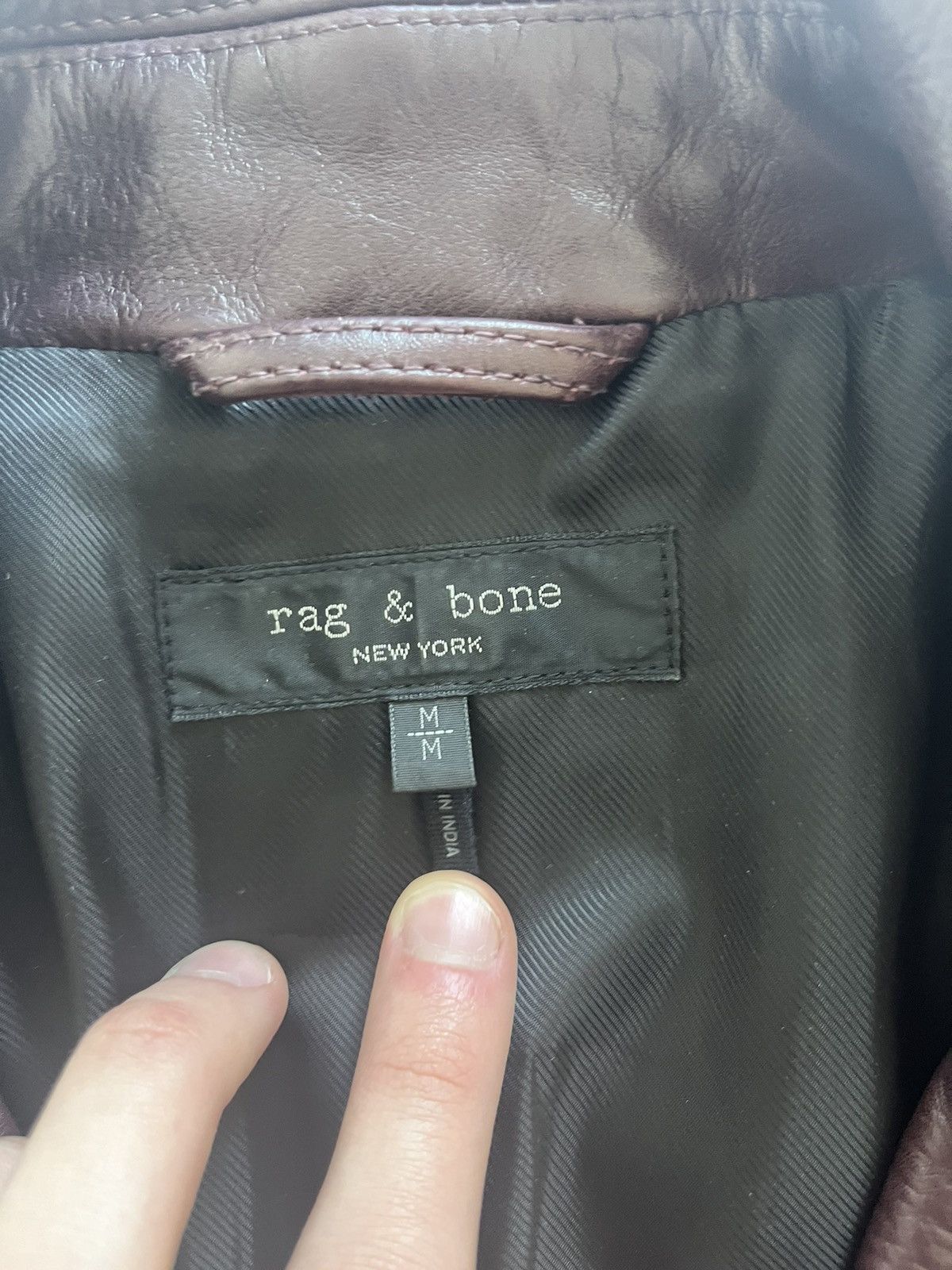 Rag & Bone Rag & Bone Maroon Leather Jacket Size US M / EU 48-50 / 2 - 6 Thumbnail