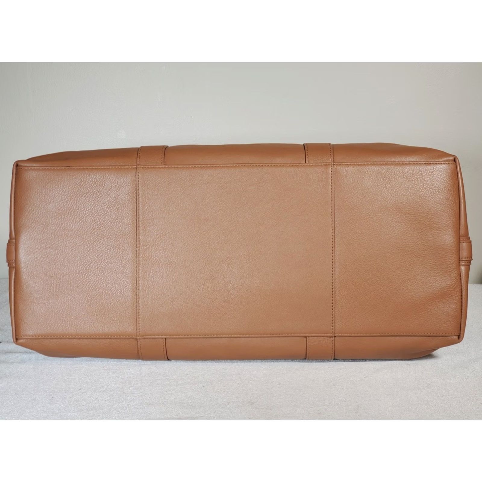 Vintage Leatherology Kessler Medium Duffel Bag Cognac Leather Weekender Travel 22" Brown Mens Adjustable Strap Inner Pockets Canvas Lining NWOT Size ONE SIZE - 7 Thumbnail