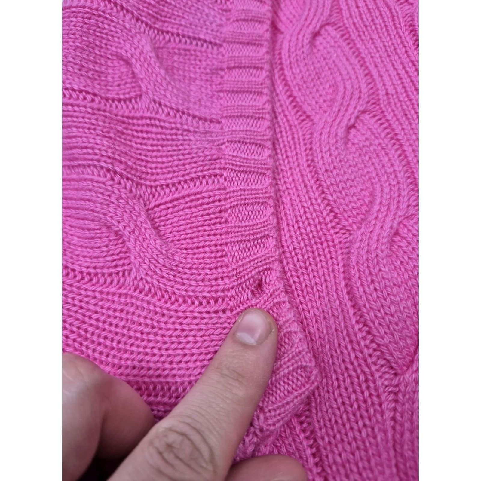 Ralph Lauren Ralph Lauren Purple Label Sweater Women's XL Pink Cable Knit Cashmere Italy Crew Neck Size XL / US 12-14 / IT 48-50 - 4 Thumbnail