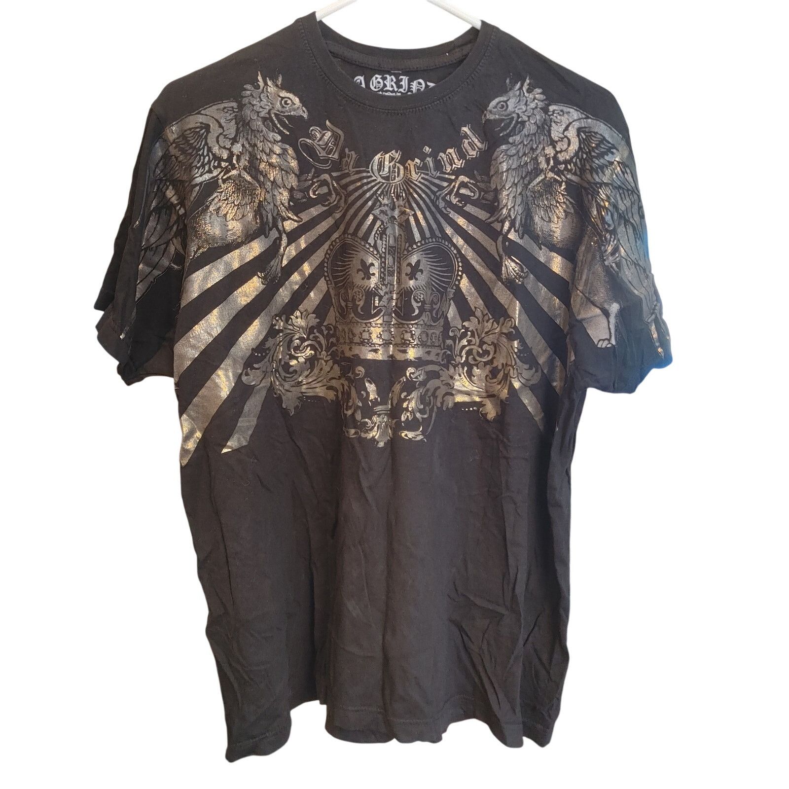 Other Da Grind Men XL Dark Gray Silver Stripe/Eagle Logo Graphic T Size US XL / EU 56 / 4 - 1 Thumbnail