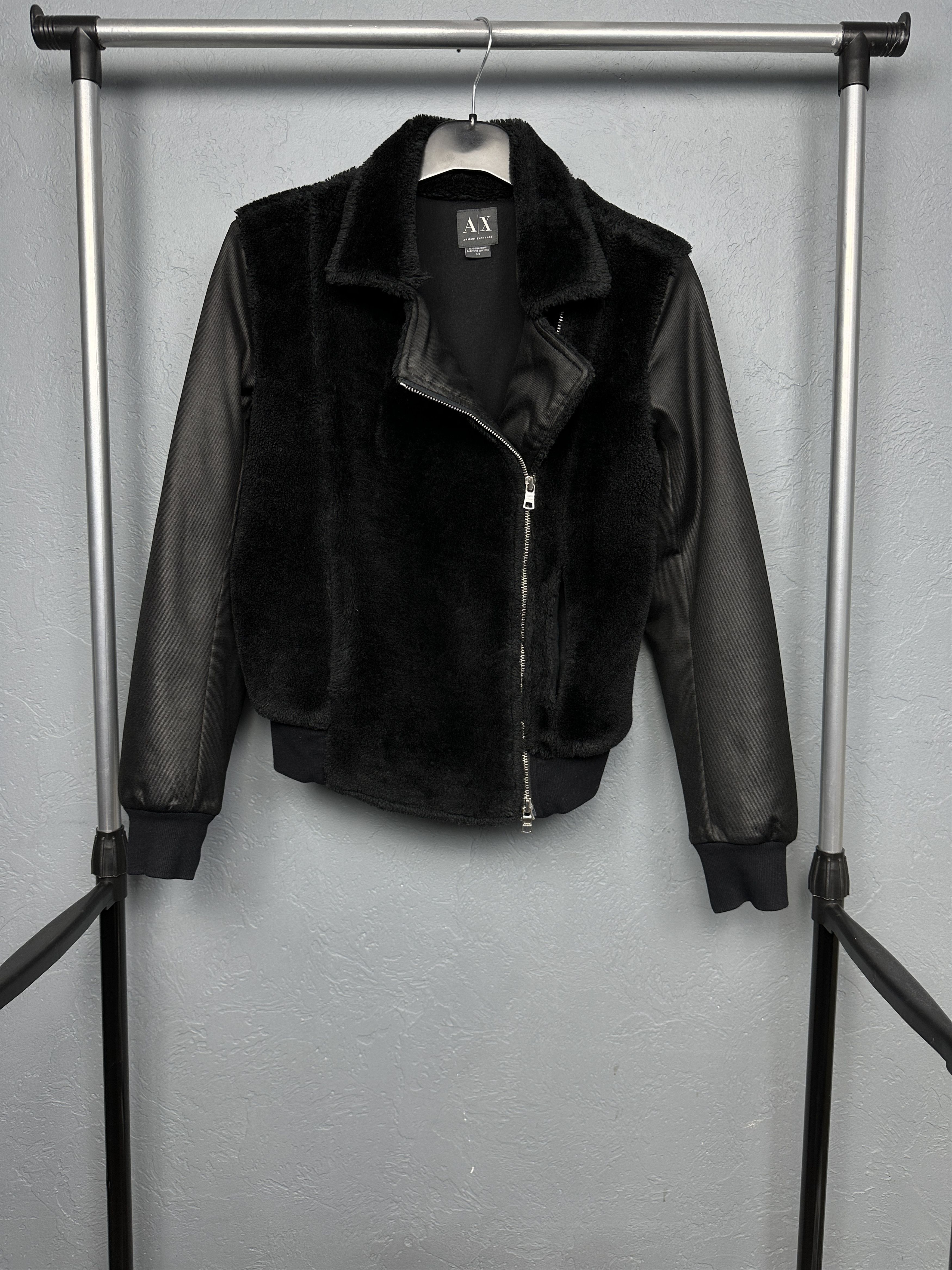 Armani Exchange Armani Exchange Womens Eco-Fur Rider Jacket Size S / US 4 / IT 40 - 1 Thumbnail