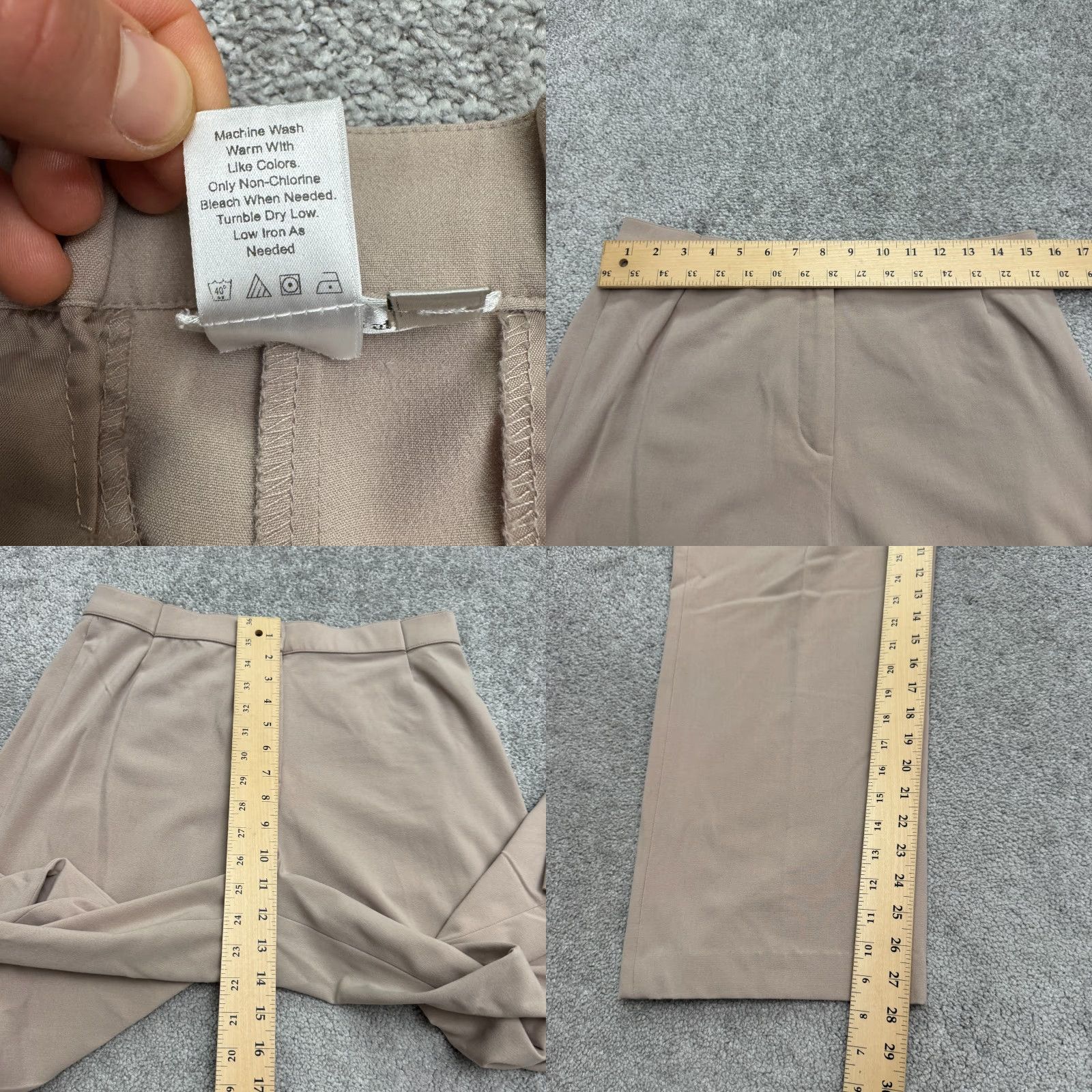Coldwater Creek Coldwater Creek Wide Leg High Rise Trouser Pants Beige 14 31x27.5 Work Womens Size 36" / US 14 / IT 50 - 8 Thumbnail
