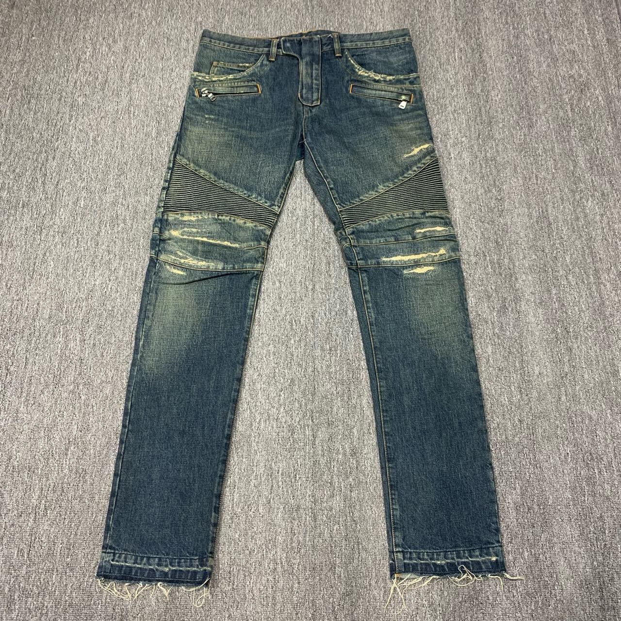Balmain Distressed Denim Jeans Size 35