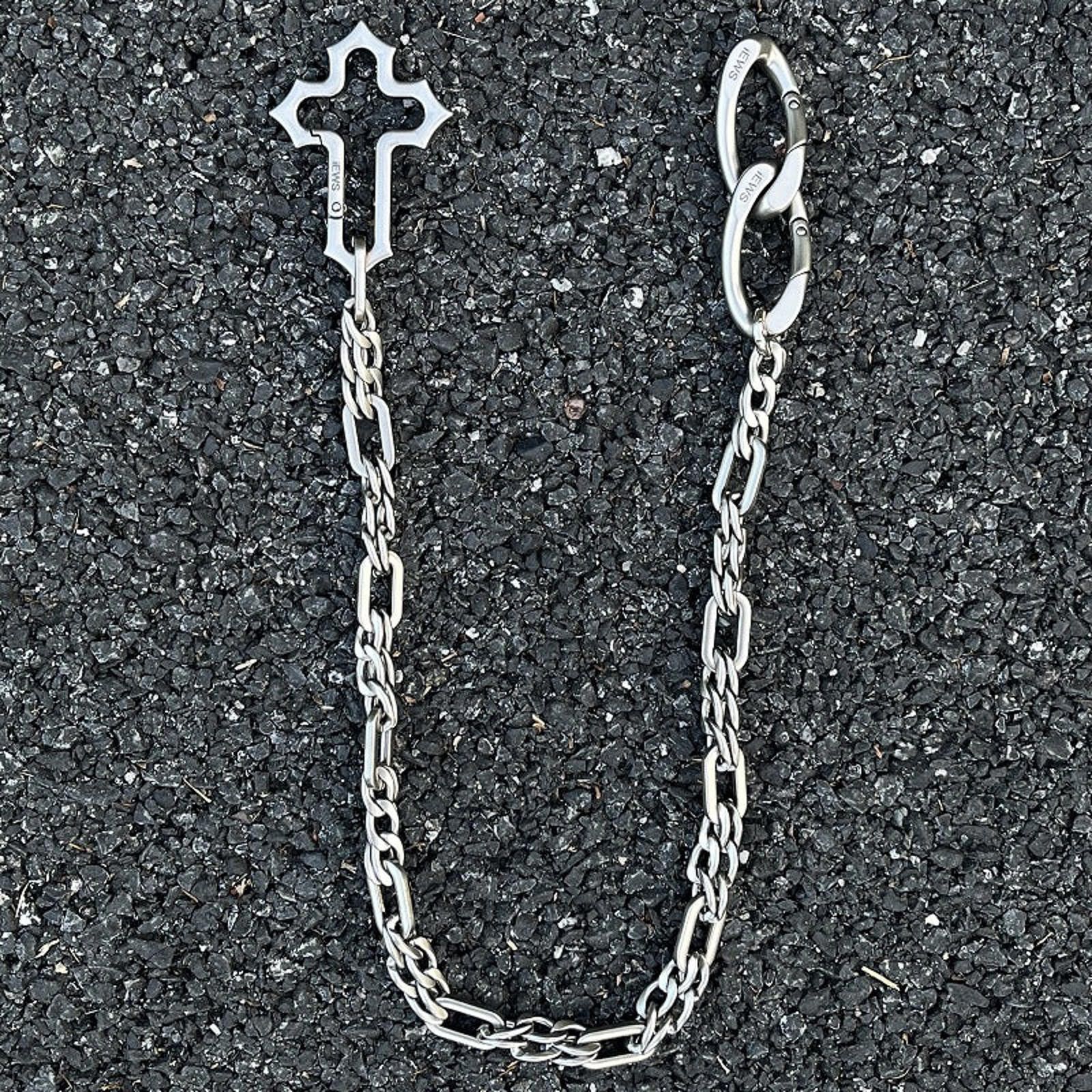 Jewelry Silver Pants Chain with Cross Pendant Size ONE SIZE - 2 Thumbnail