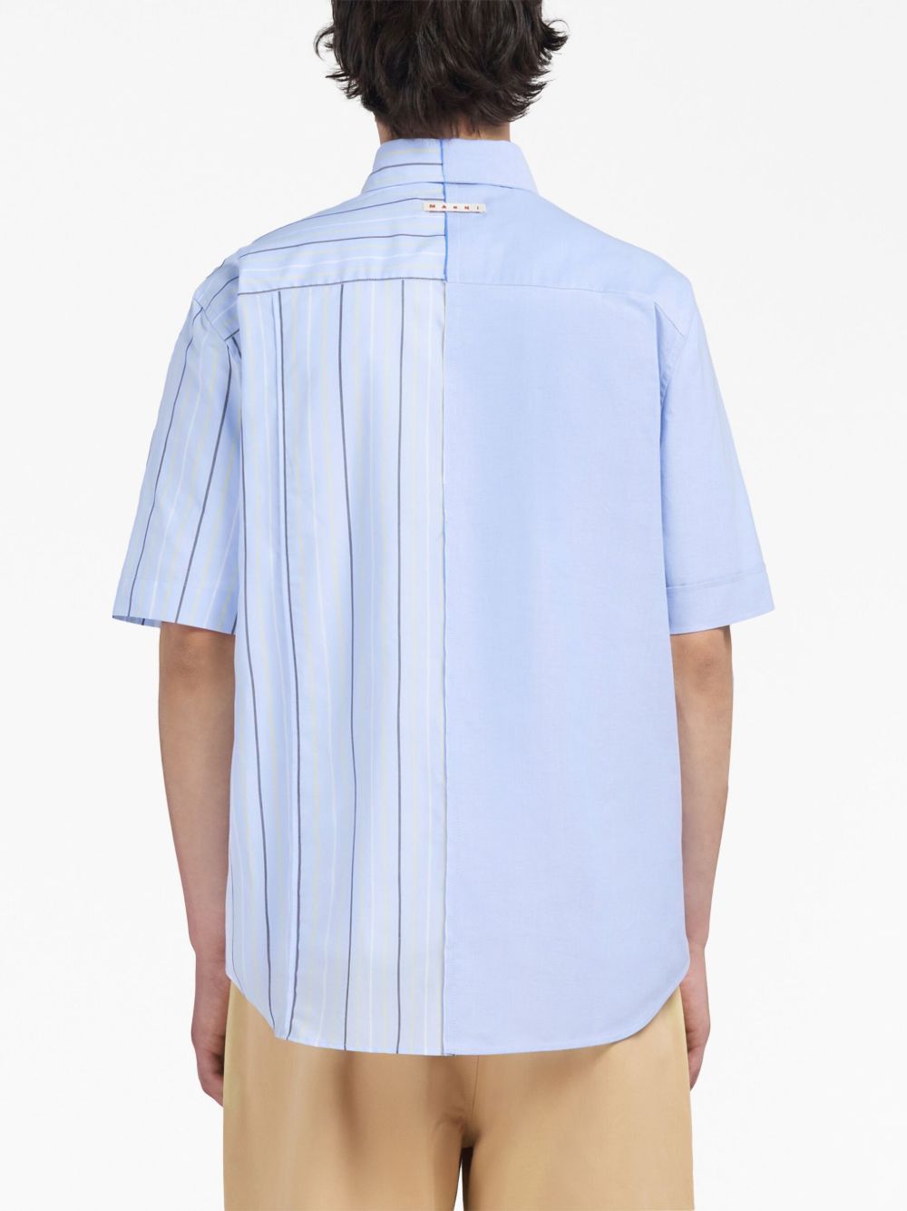 Marni o1w1db10125 Colour-Block Striped Cotton Shirt in Multicolor Size US L / EU 52-54 / 3 - 2 Thumbnail