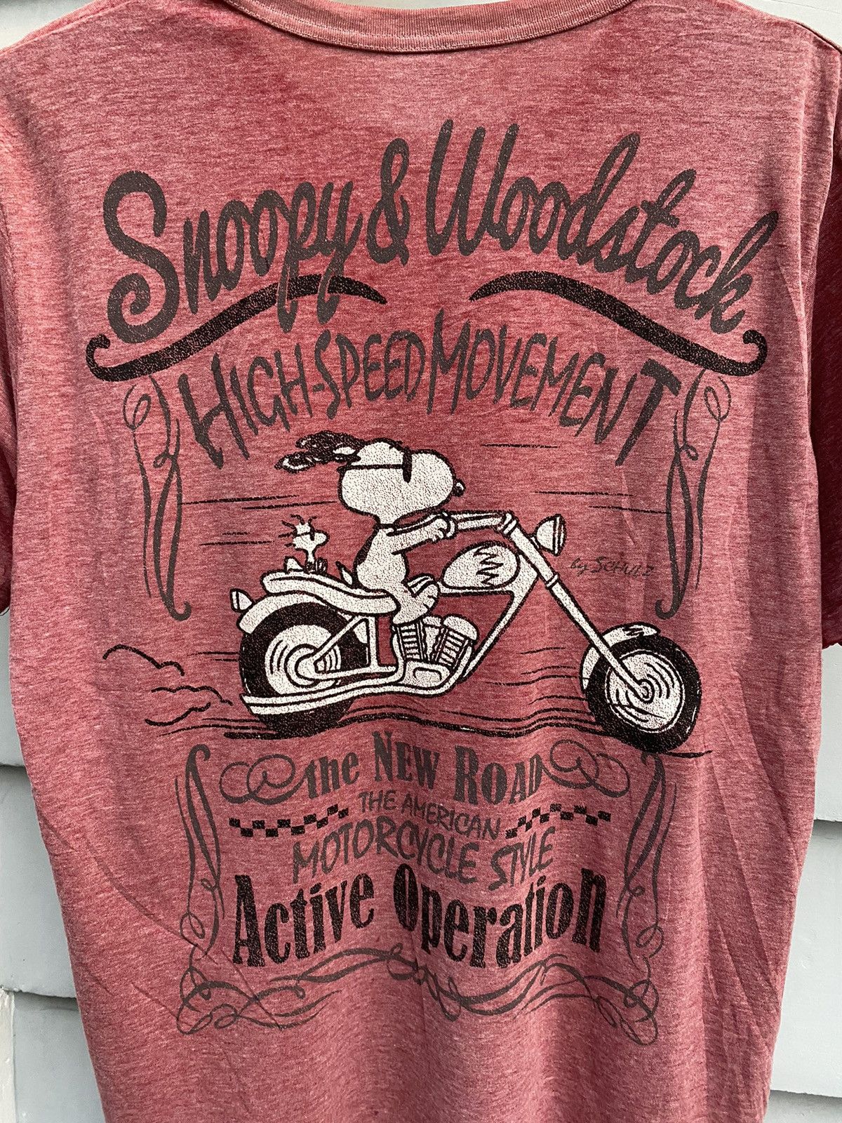 Vintage Snoopy & Woodstock New Road Motorcycle Shirt Size US M / EU 48-50 / 2 - 9 Thumbnail