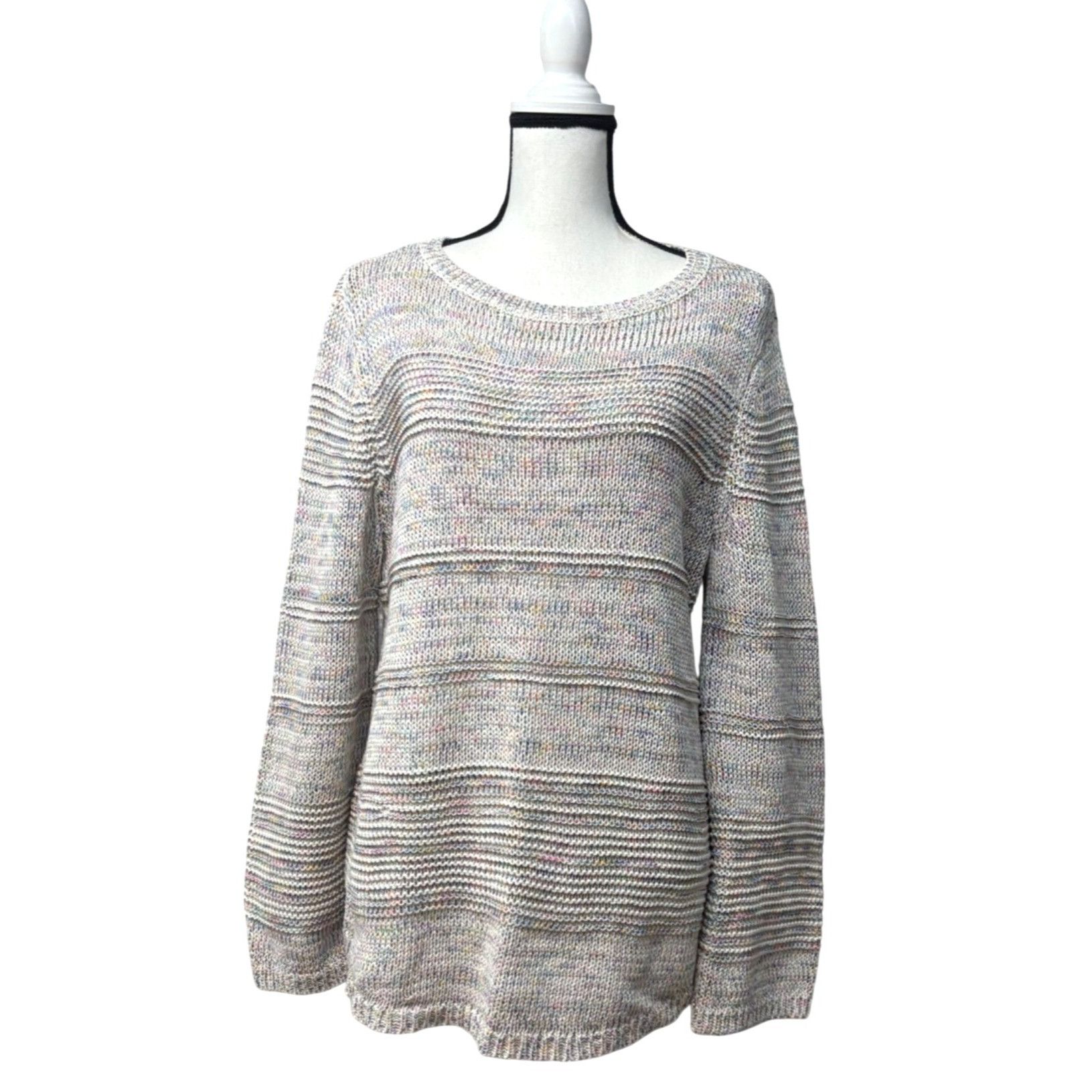 Other Style & Co Textured-Stripe Pullover Sweater, Confetti Combo, Size M / US 6-8 / IT 42-44 - 1 Thumbnail