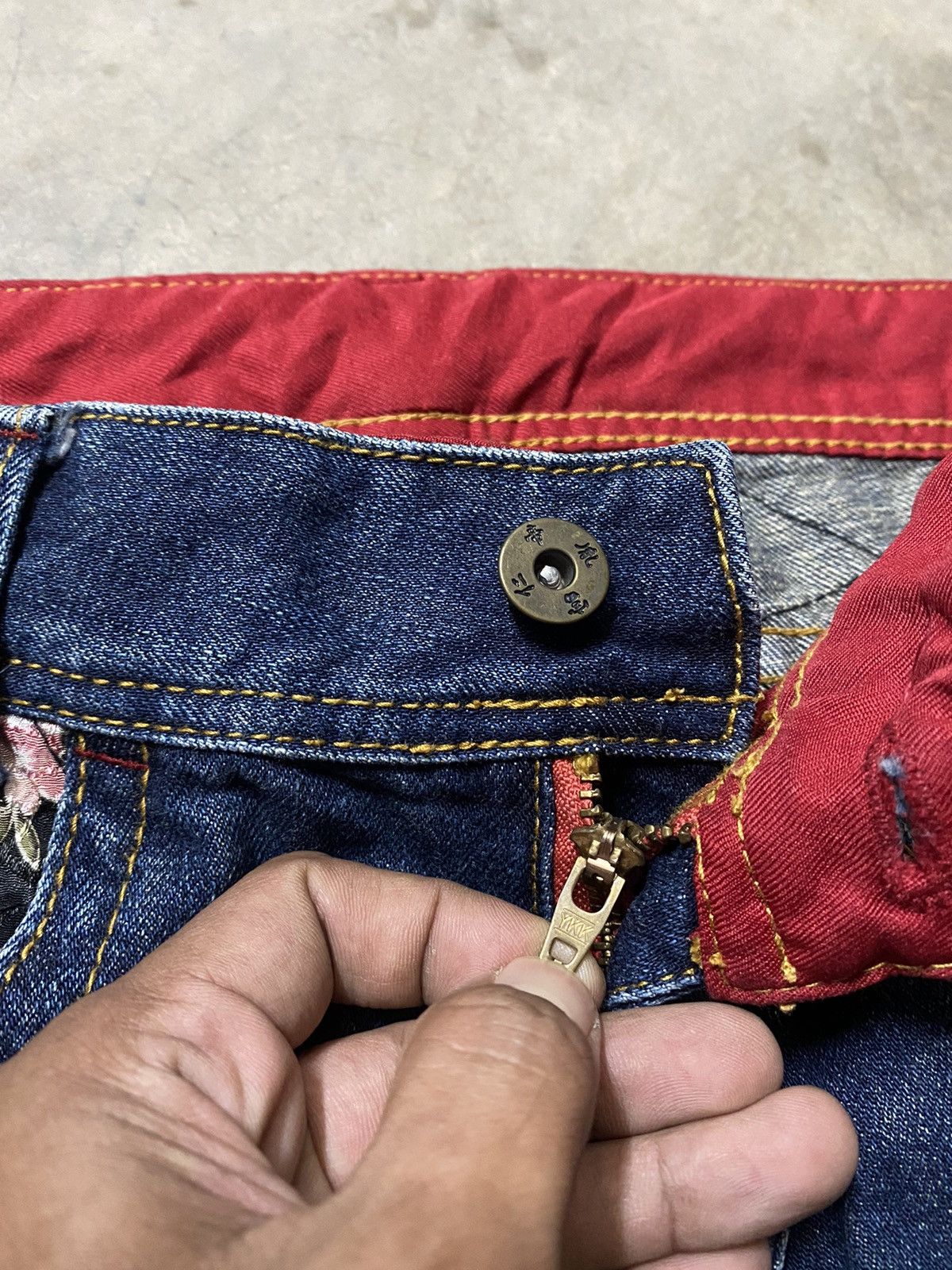 Hysteric Glamour × If Six Was Nine × Tornado Mart Baggy Jeans Japanese Infinity Embroidery Sukajan Japan Size US 34 / EU 50 - 15 Thumbnail