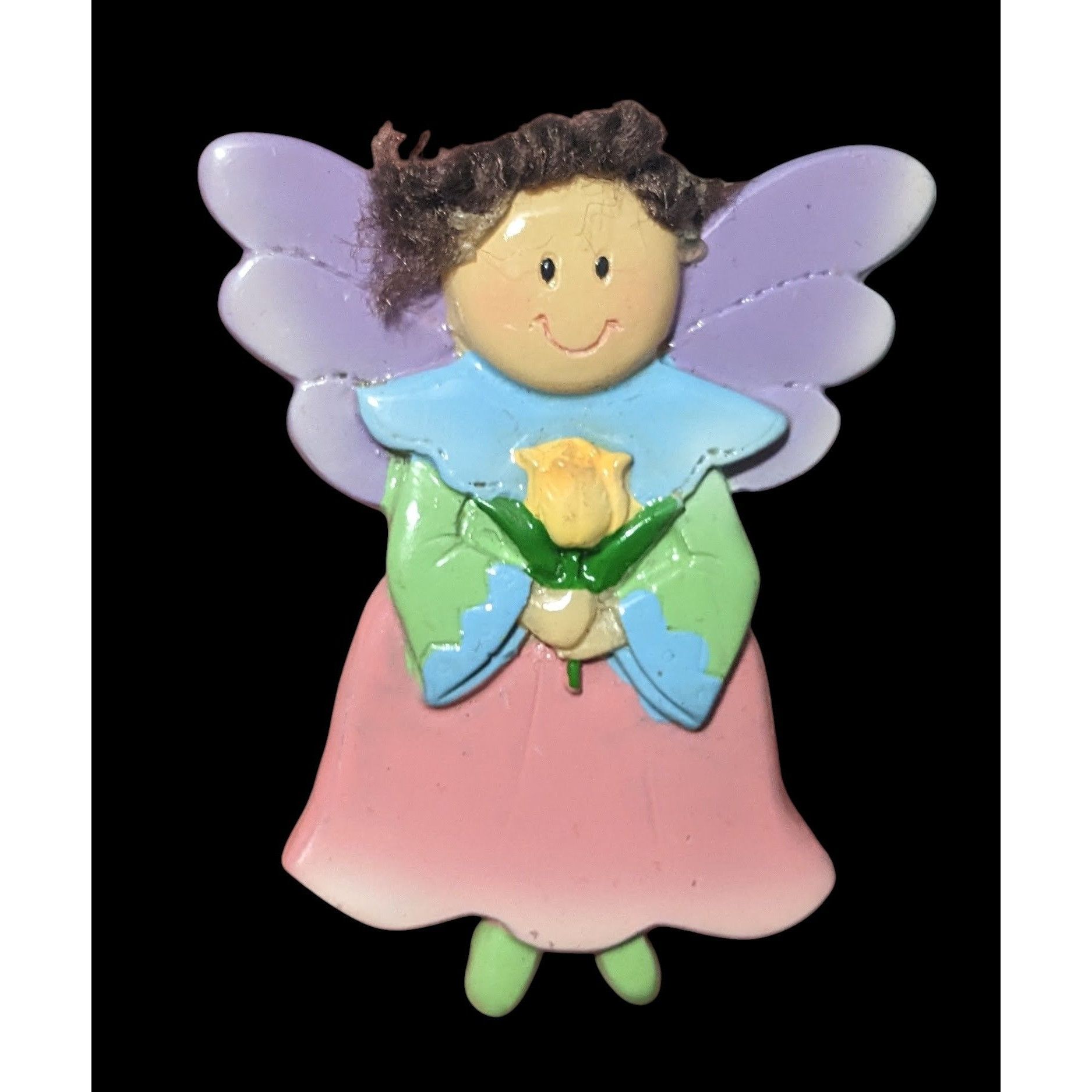 Other Vintage Wood-Look Spring Garden Fairy Brooch Size ONE SIZE - 2 Thumbnail