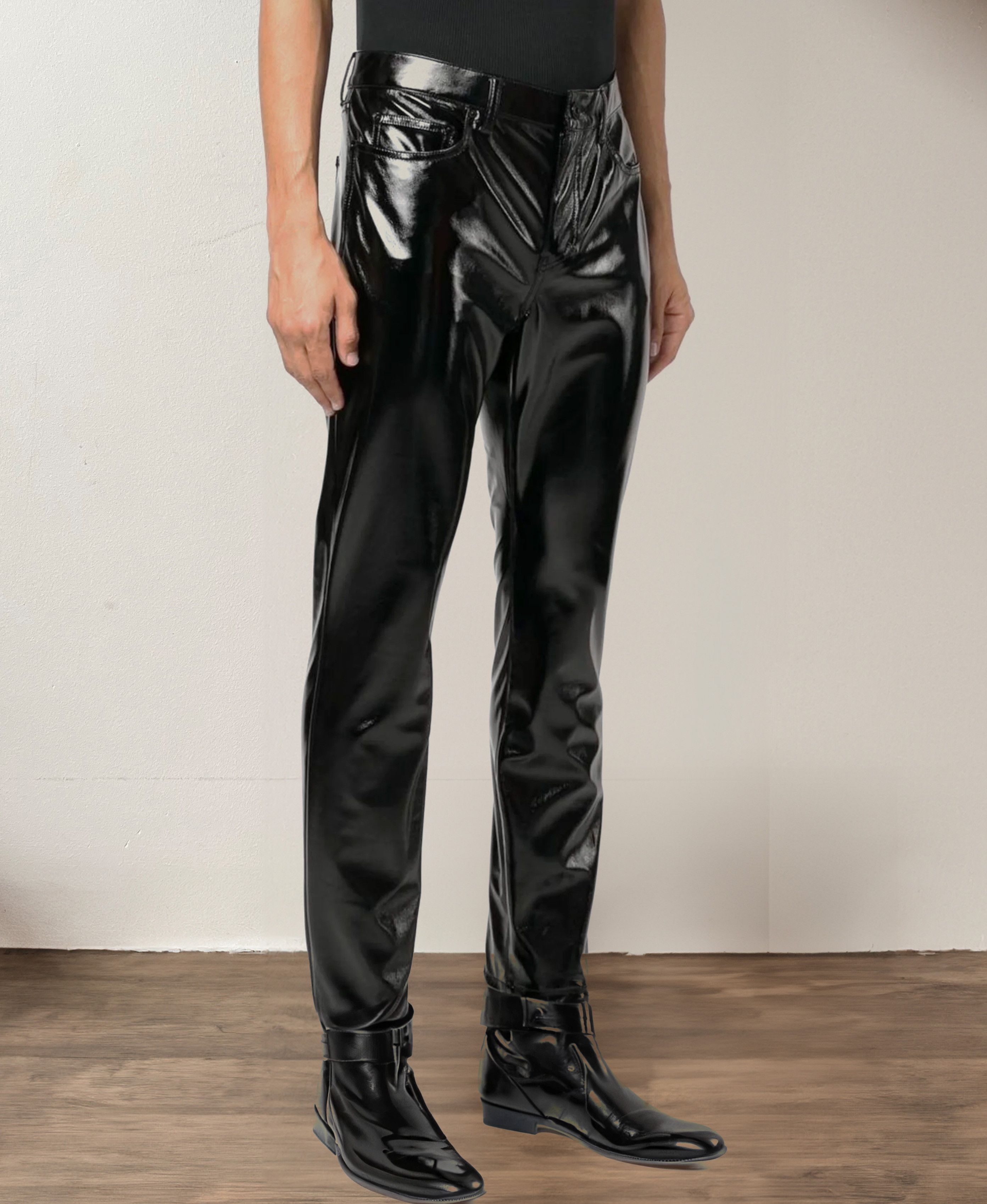 Saint Laurent Paris BNWT Slim Pants With Shiny Effect Size US 30 / EU 46 - 1 Thumbnail