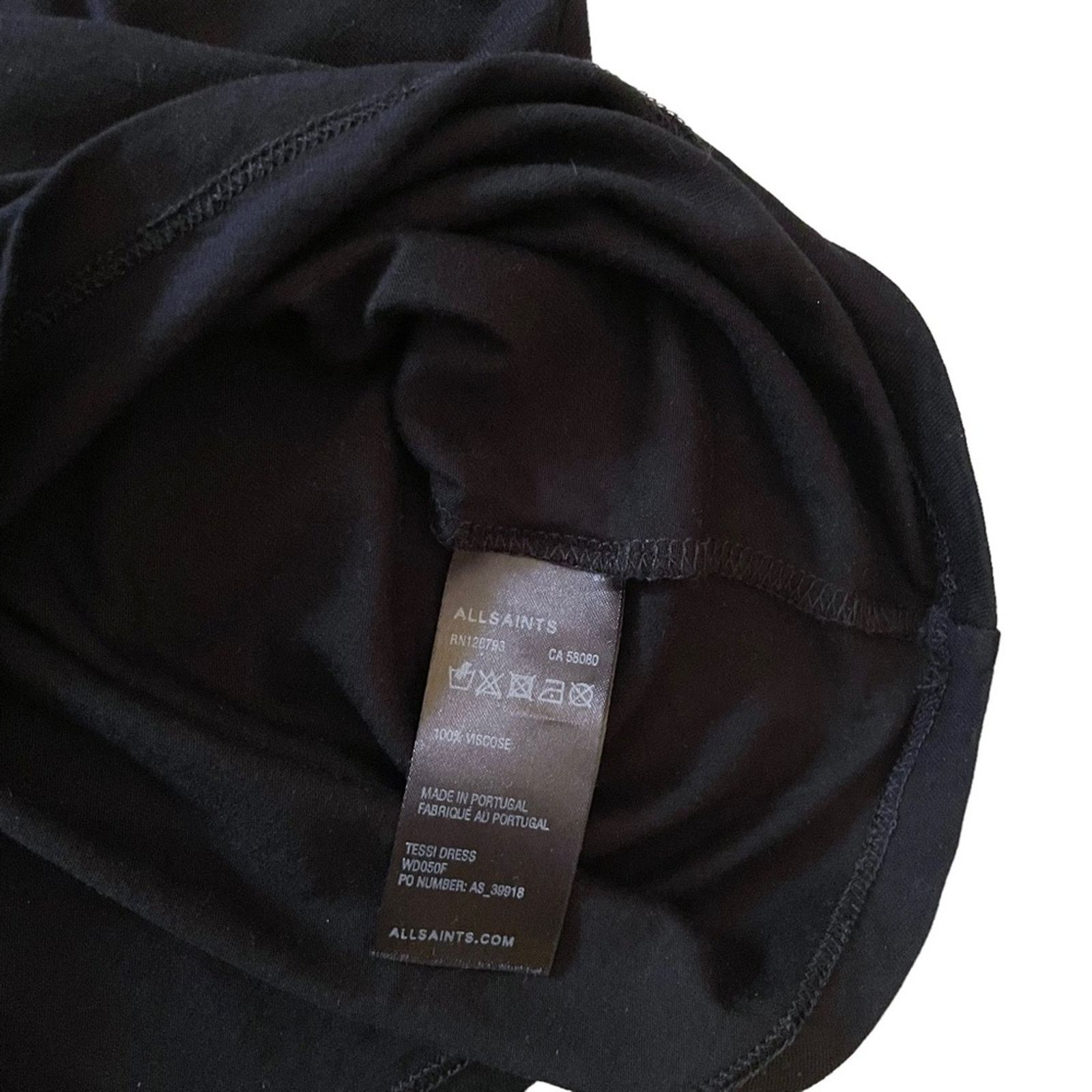 Allsaints Allsaints Tessi Black Asymmetrical Mini Dress Size S / US 4 / IT 40 - 4 Thumbnail