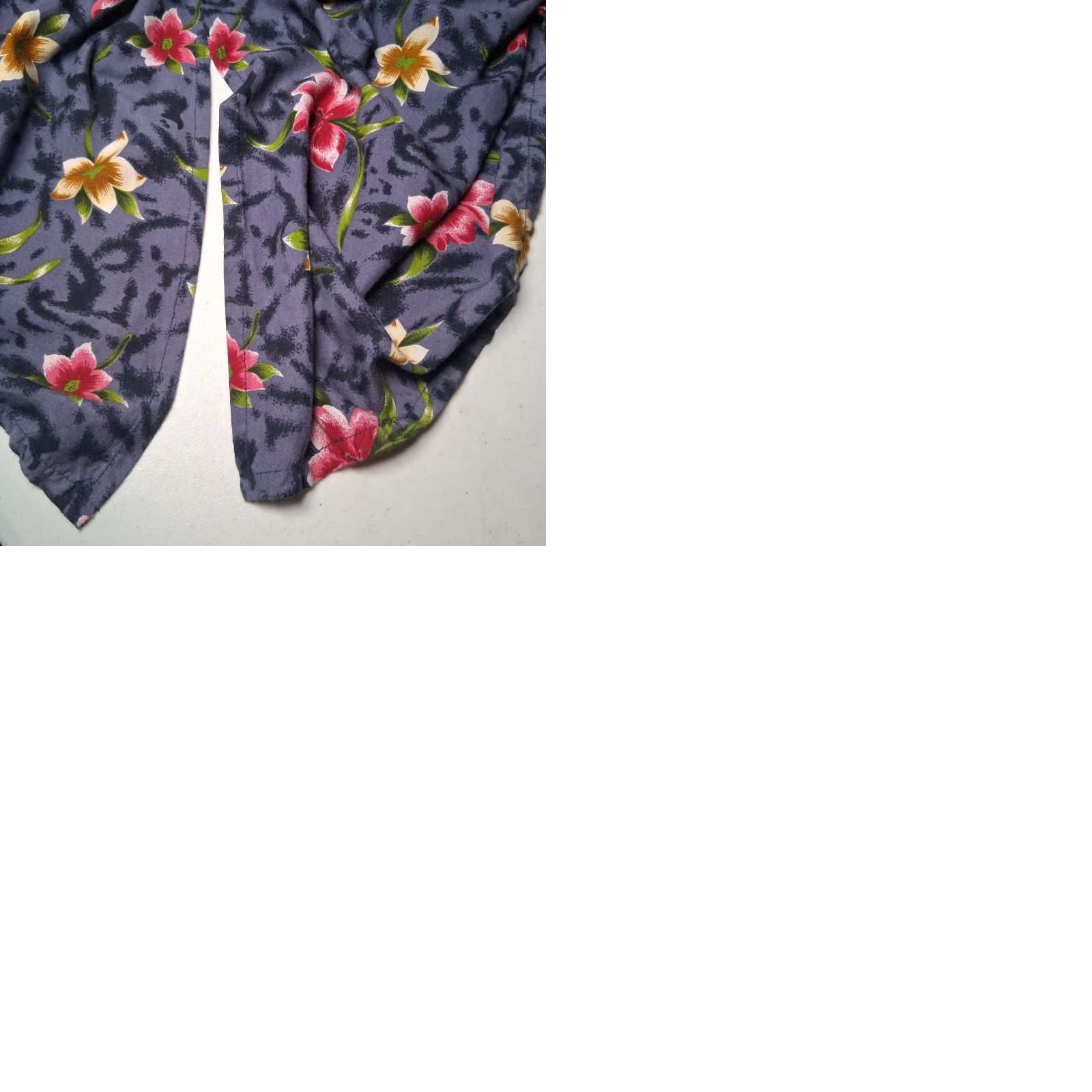 Vintage VINTAGE Jane Ashley Dress Sundress PM Blue Floral 90s Tropical Hibiscus Plumeria Rayon Long Women Ladies Size M / US 6-8 / IT 42-44 - 9 Thumbnail