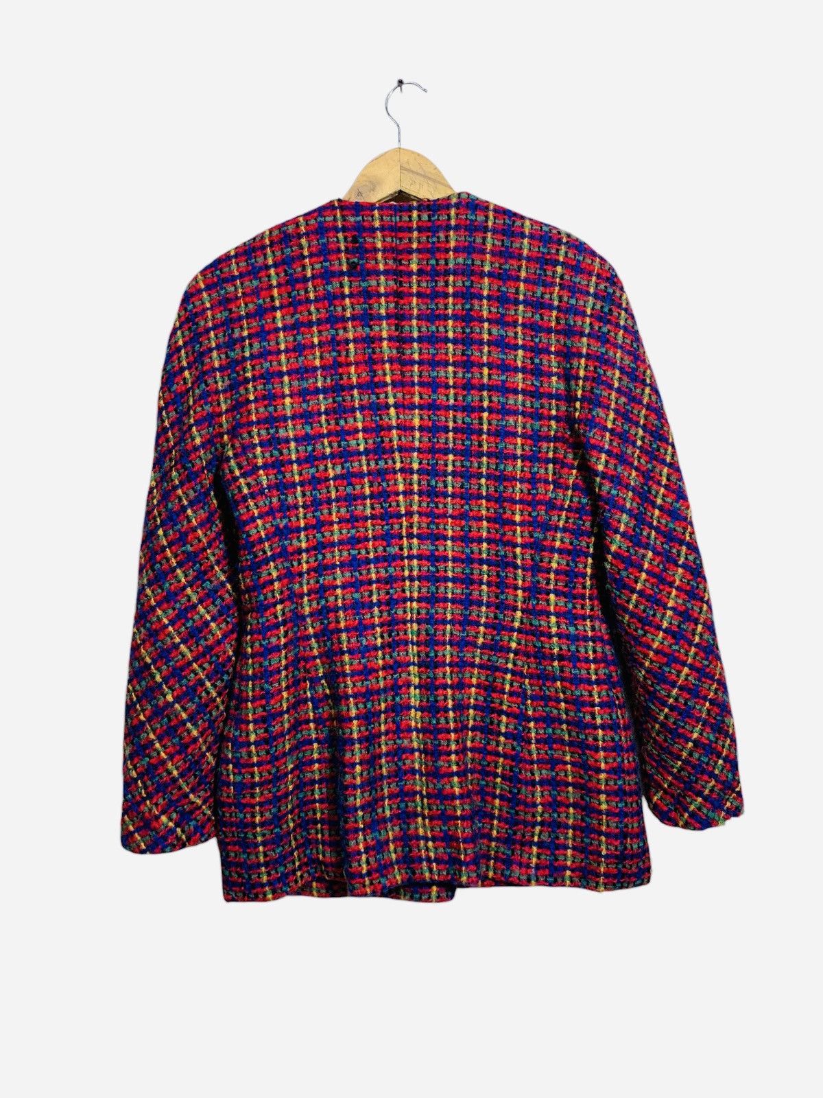 Celine × Vintage 🔥VTG 80S CELINE TWEED JACKETS GOLD BUTTON 4 POCKETS Size M / US 6-8 / IT 42-44 - 5 Thumbnail