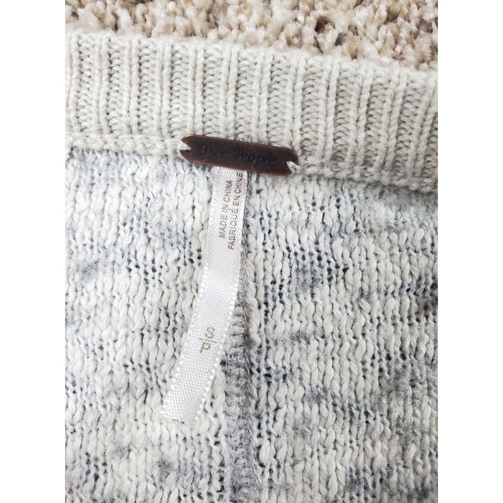 Free People Free People Sweater Womens Gray Oversized Textured Scoop Neck Pullover S Knit Bohemian Casual VINTAGE? Size S / US 4 / IT 40 - 5 Thumbnail
