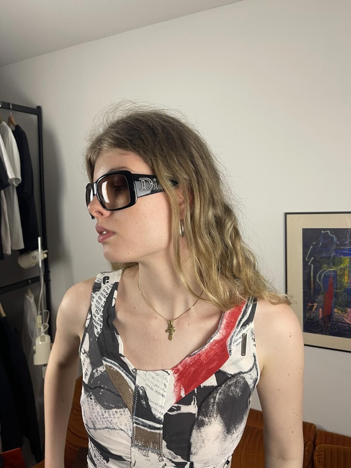 Dior Dior - Oversized Black Sunglasses with Logo Detail Size ONE SIZE - 4 Thumbnail
