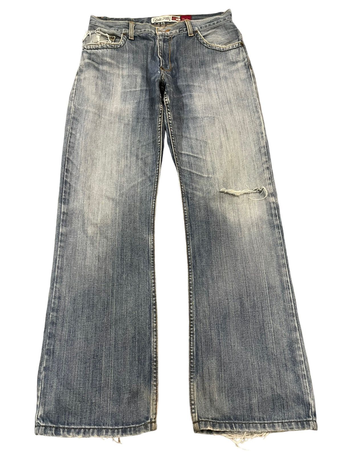 Quiksilver Vintage Quiksilver Blue Wash Distress Style Baggy Jeans Size US 31 - 1 Thumbnail