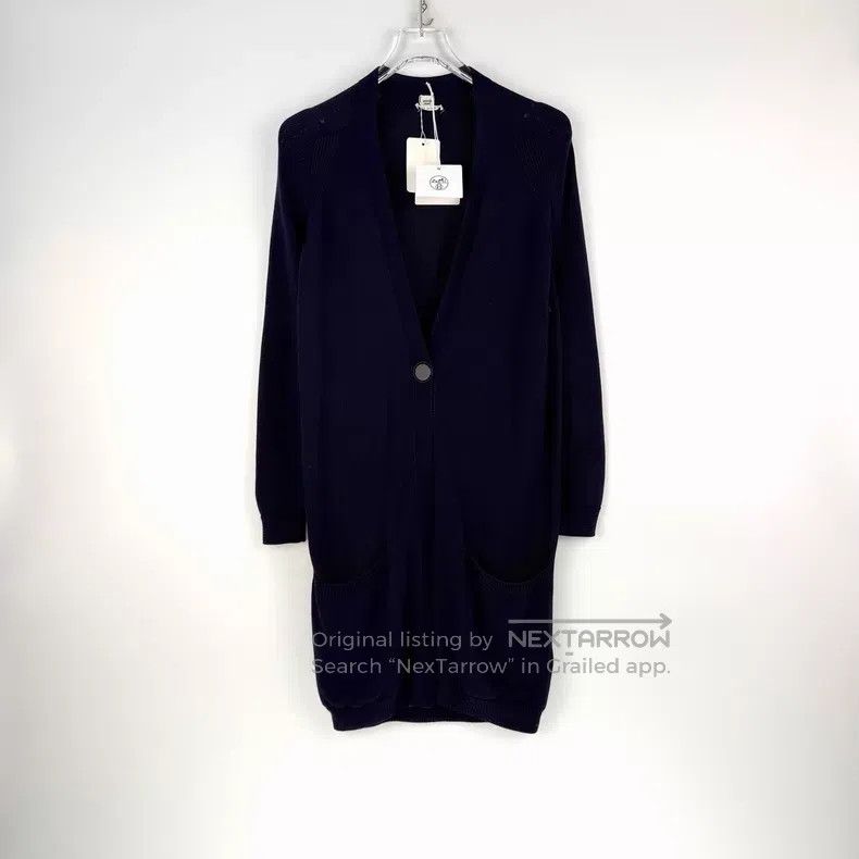 Hermes Hermes Dark Blue Mid-Length Open Cardigan Size XS / US 0-2 / IT 36-38 - 3 Thumbnail