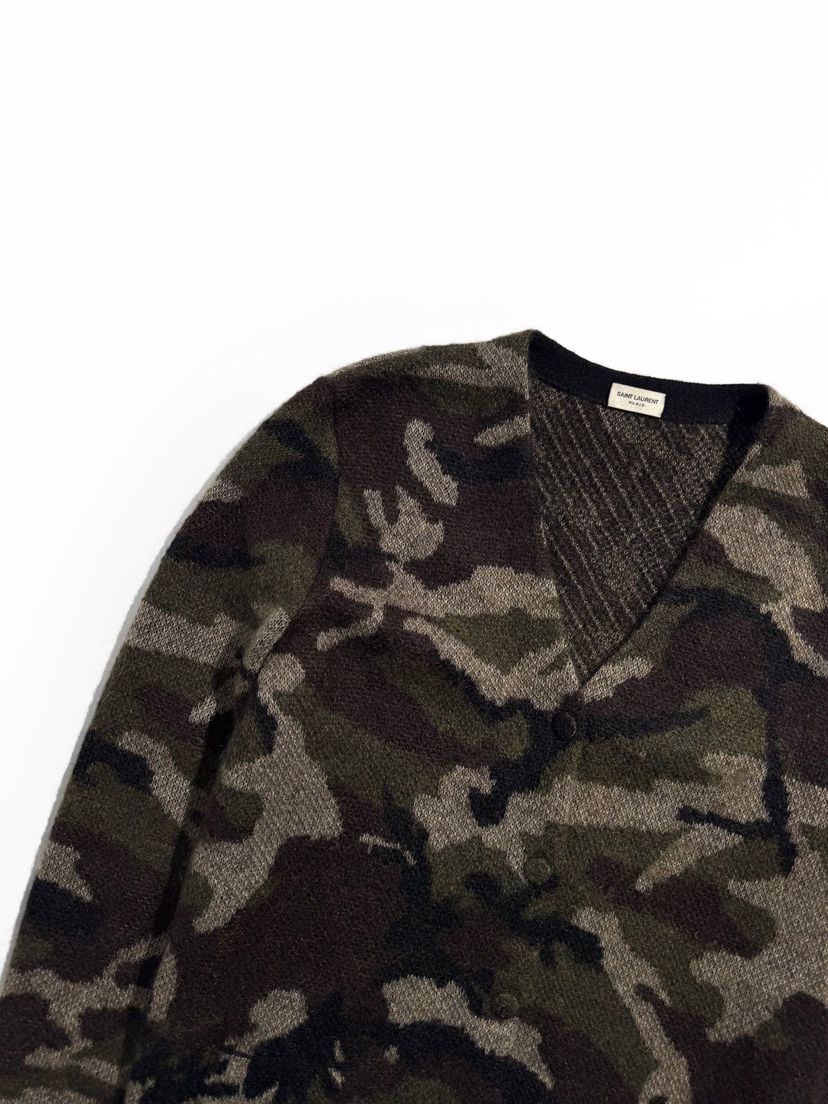 Saint Laurent Paris FW14 Saint Laurent Camo Mohair Cardigan by Hedi Slimane Size US S / EU 44-46 / 1 - 3 Thumbnail