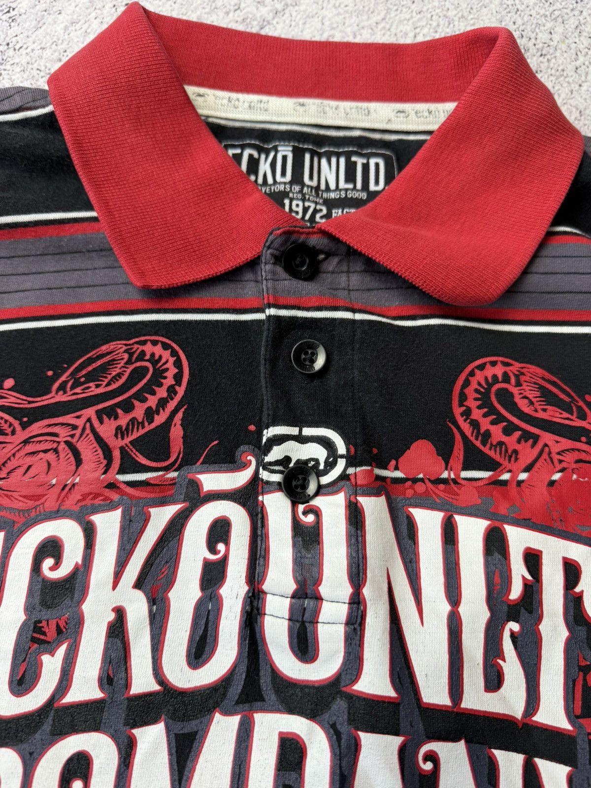 Ecko Unltd. VINTAGE Ecko Unltd Y2K Red Big logo Polo T-Shirt USA Size US L / EU 52-54 / 3 - 17 Thumbnail