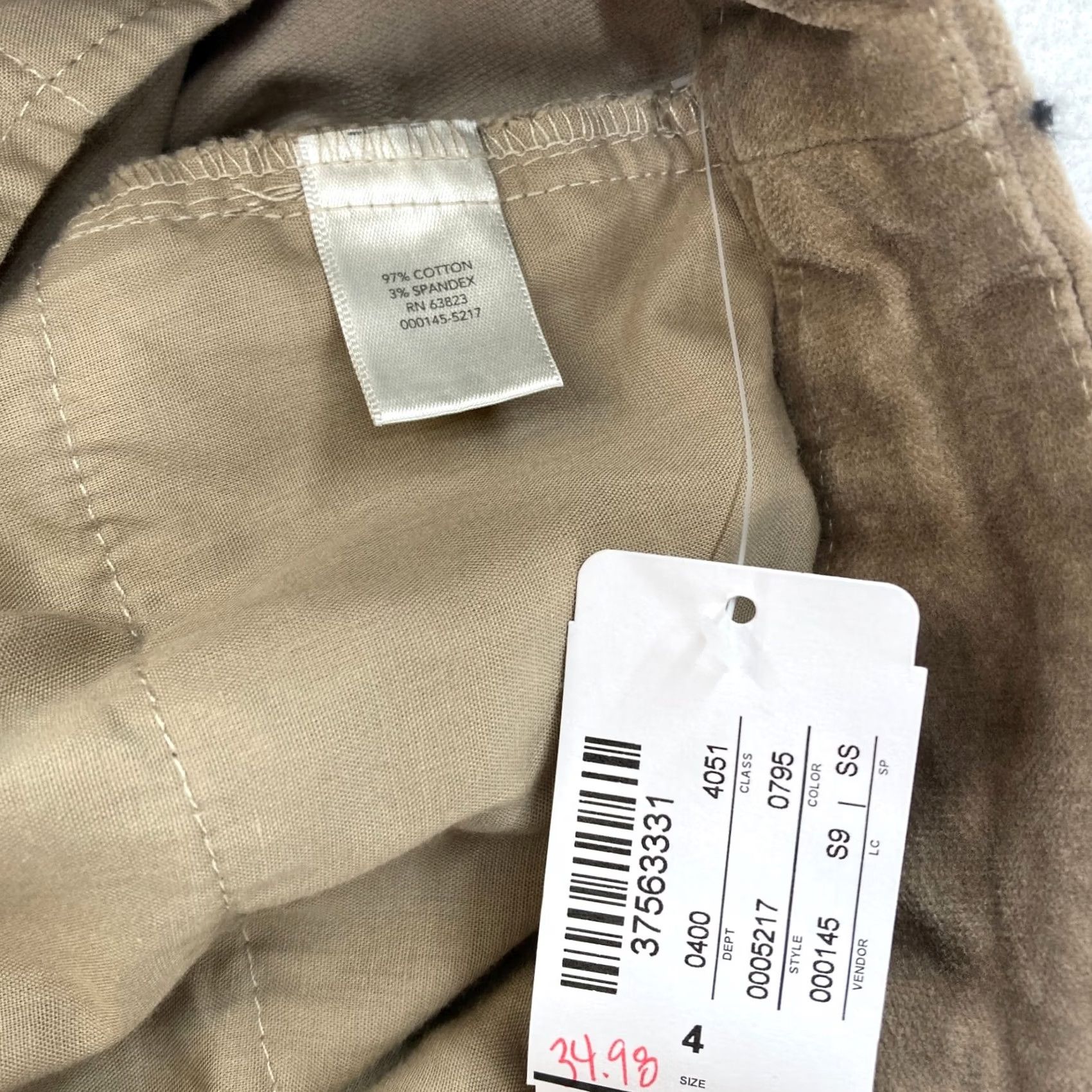 Vintage Christopher & Banks Women's 4 Slim Fit Straight Leg Pants Brown Stretch Fabric Cotton Blend Spandex Casual Chino 28 in Inseam 30 in Size 4 Womens Size 28" / US 6 / IT 42 - 5 Thumbnail