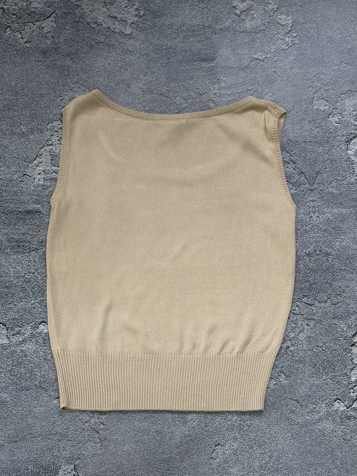 Escada Escada Beige Knit Tank Top Scoop Neck Sleeveless Vest Top 34 Size XS / US 0-2 / IT 36-38 - 2 Thumbnail