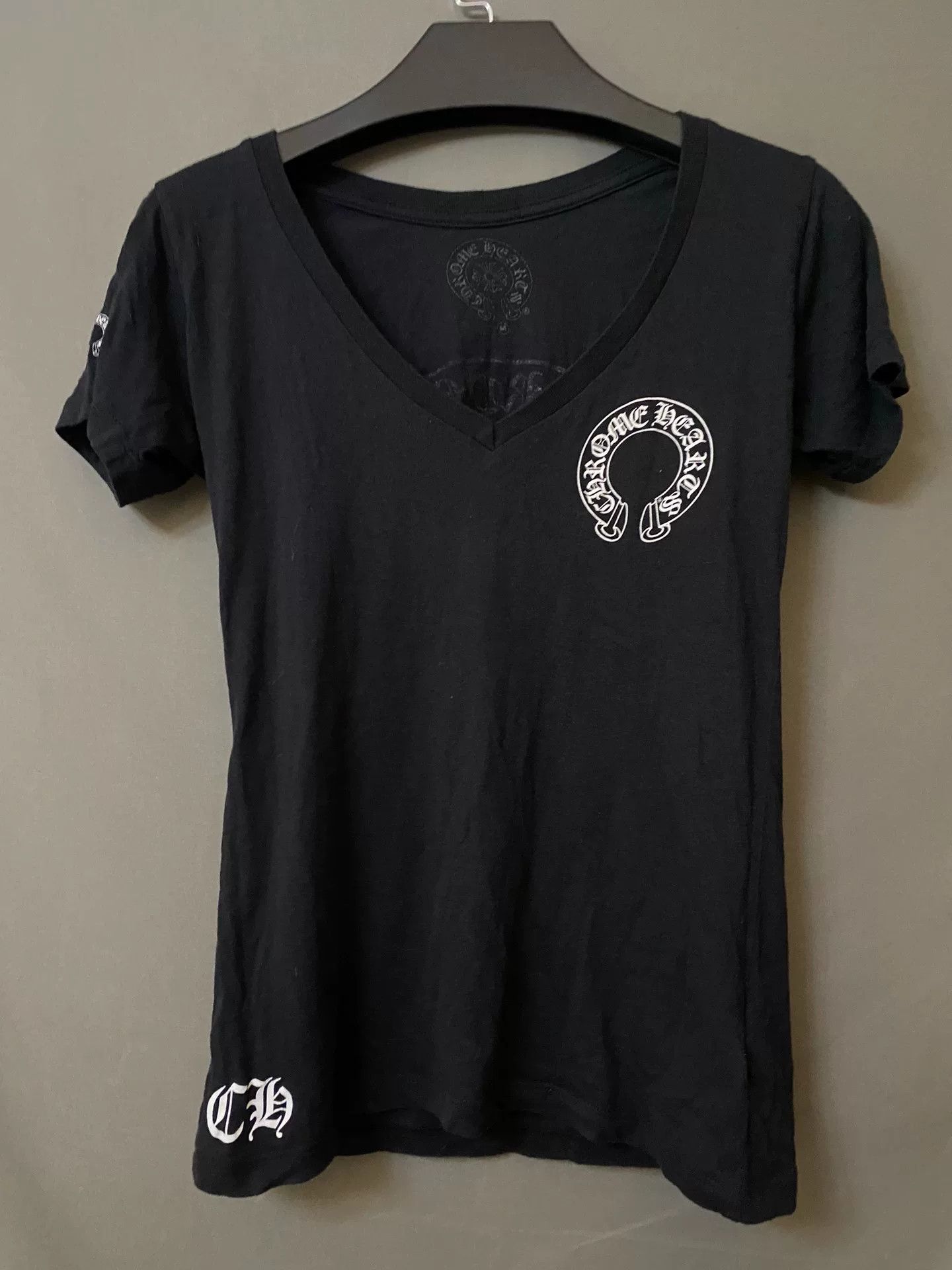 Chrome Hearts × Vintage Vintage Chrome Hearts V Neck Tee | Grailed