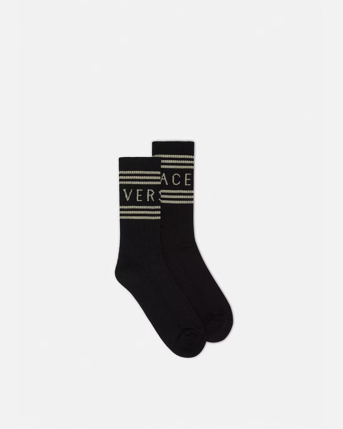 Versace Versace 90S VINTAGE LOGO SOCKS BLACK/GOLD SIZE MEDIUM NWT Size ONE SIZE - 1 Thumbnail