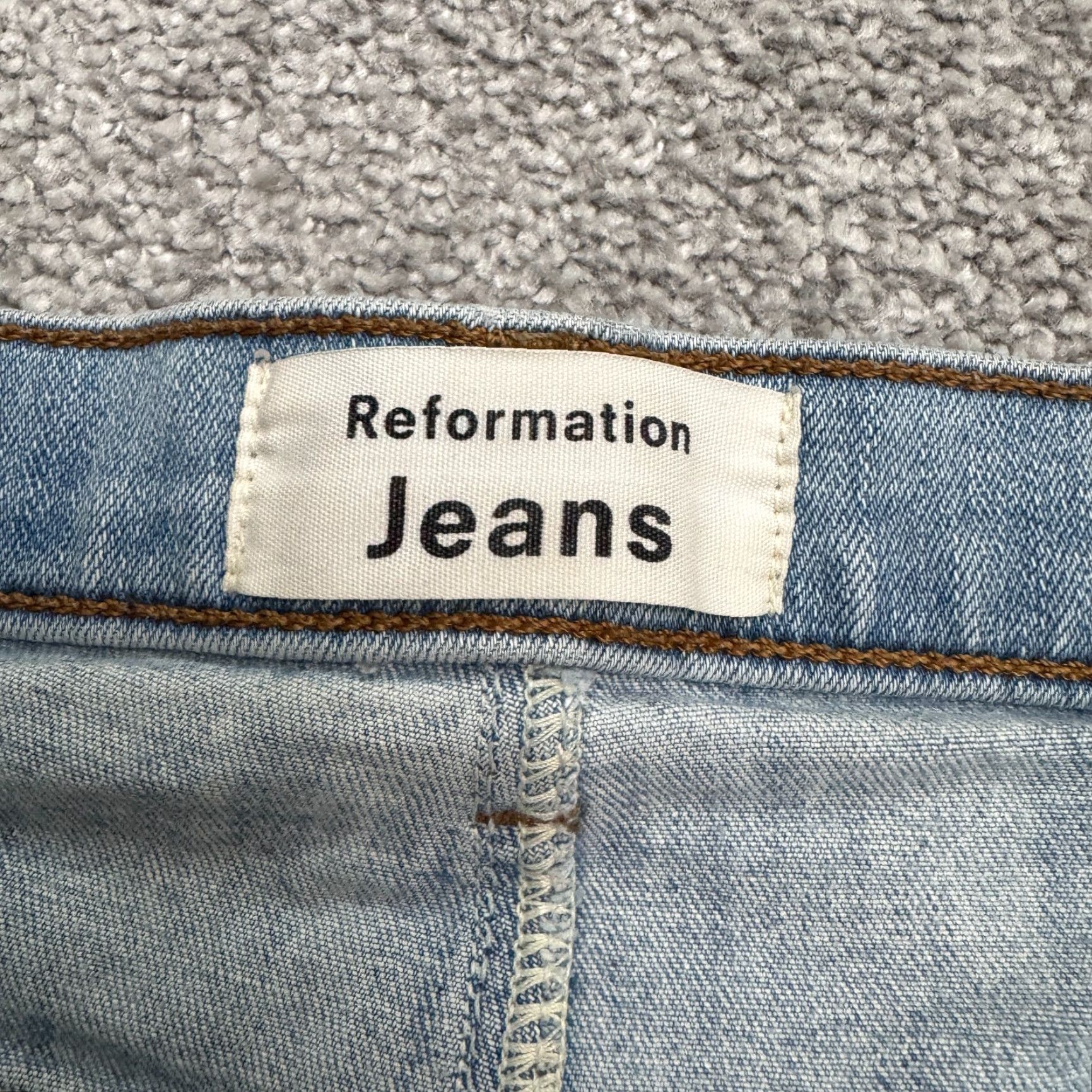 Reformation VINTAGE Reformation Claudia Relaxed Straight Leg Denim Jeans Womens 30 Curacao High Rise Blue 30 Jeans Womens Size 24" / US 00 / IT 34 - 5 Thumbnail