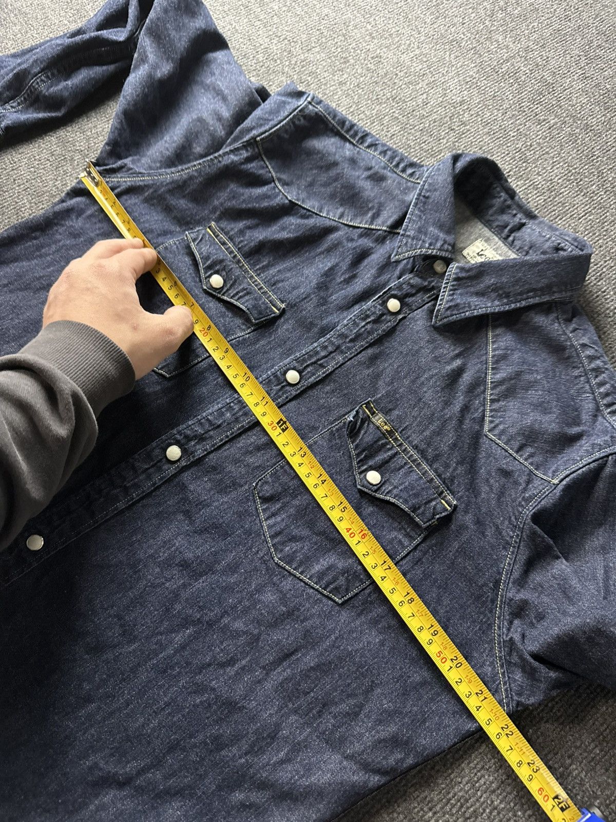Lee Lee Slim Western Cowboy USA Denim Shirt Blue Snap Button L Size US L / EU 52-54 / 3 - 16 Thumbnail