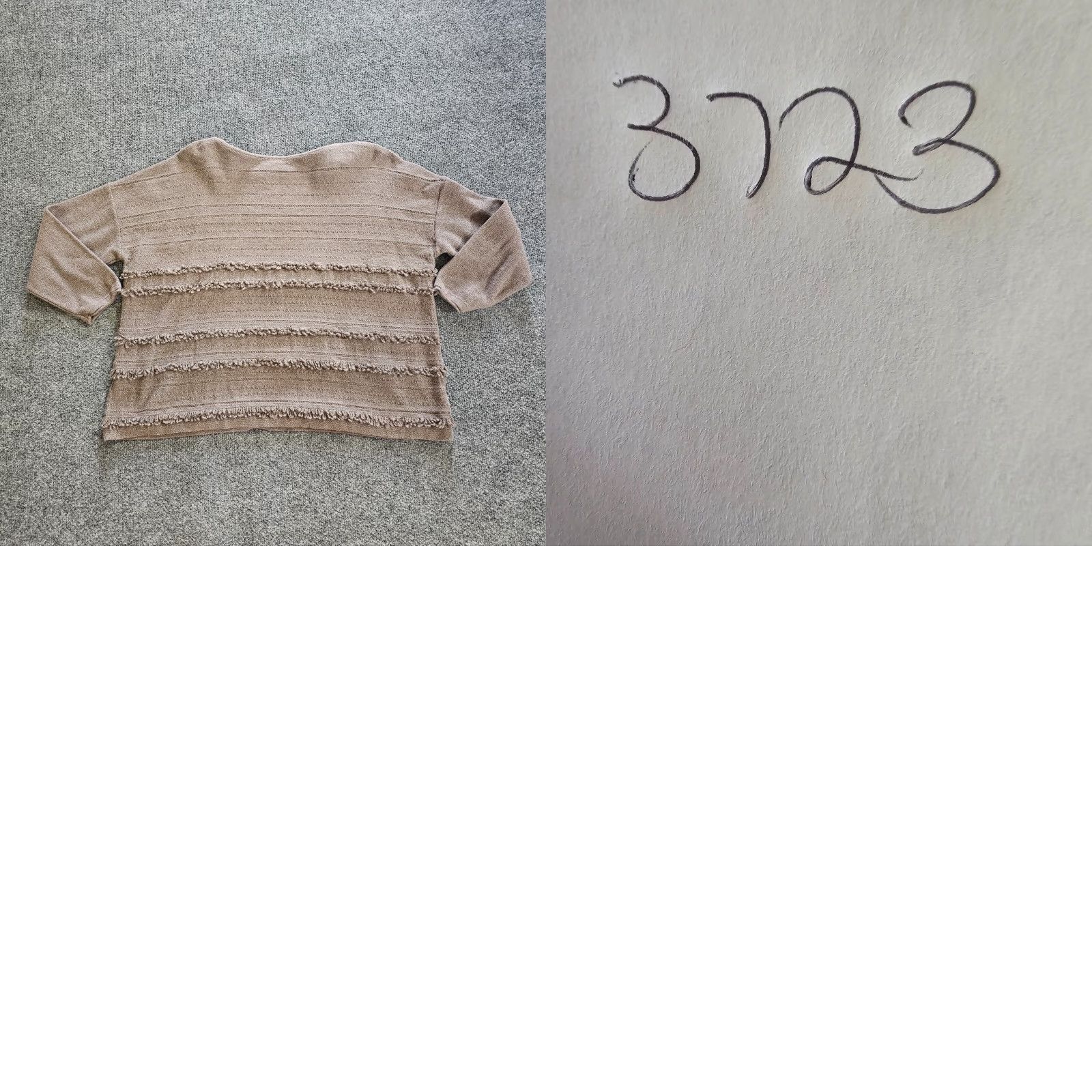 J. Jill J Jill Sweater Top Womens Medium Petite Gray Tan Knit Fringe Cropped Casual Pullover 3/4 Sleeve Round Neck Regular Fit Size M / US 6-8 / IT 42-44 - 8 Thumbnail