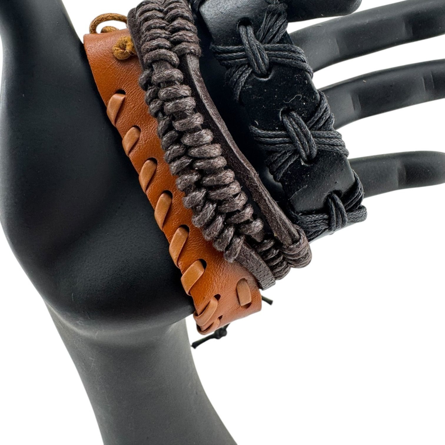 Other Rebel Triad: Triple Leather Cuffs for Unapologetic Edge Size ONE SIZE - 1 Thumbnail