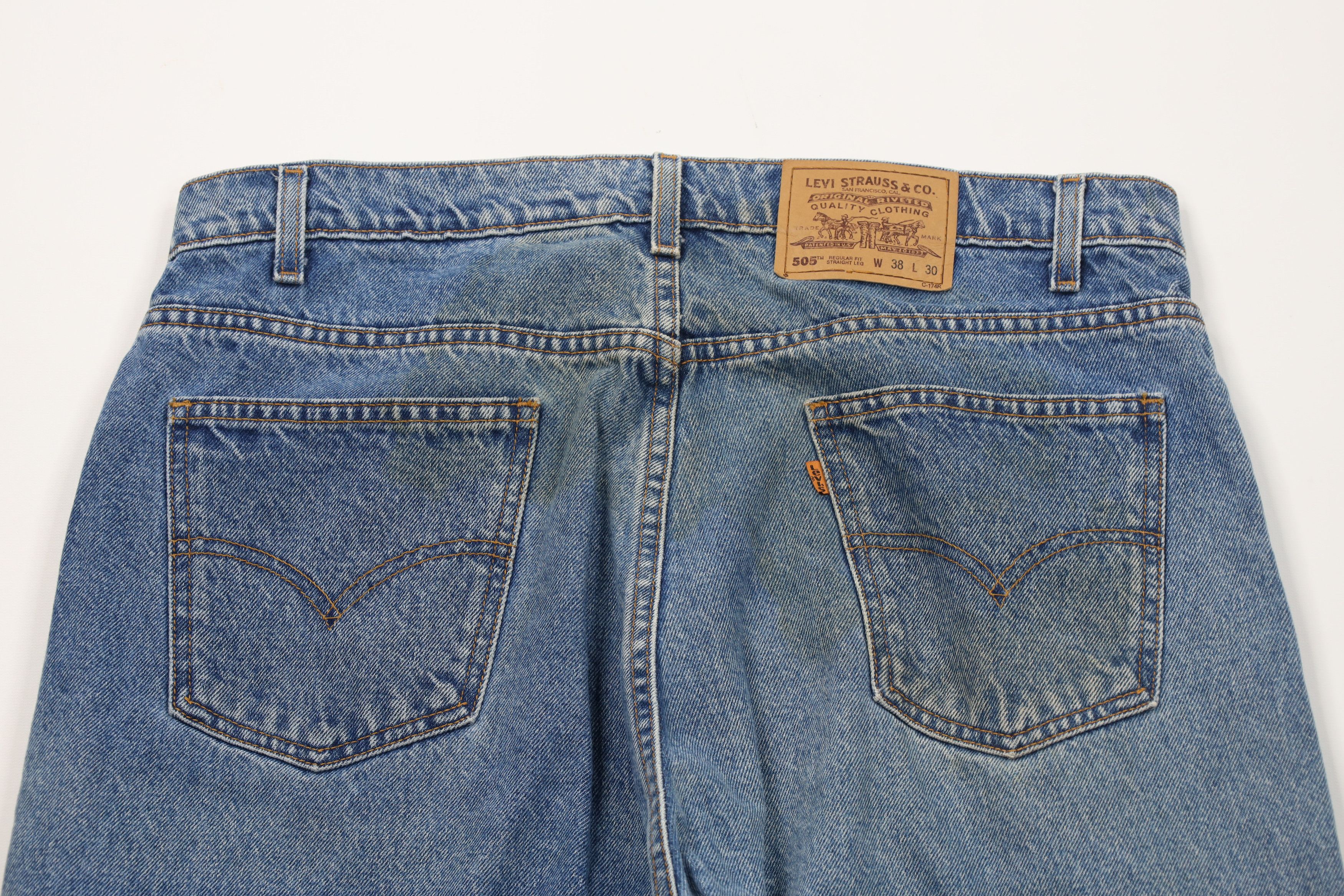 Levi's Vintage 90s Levis 505 Orange Tab Regular Straight Leg Jeans Size US 38 / EU 54 - 11 Thumbnail