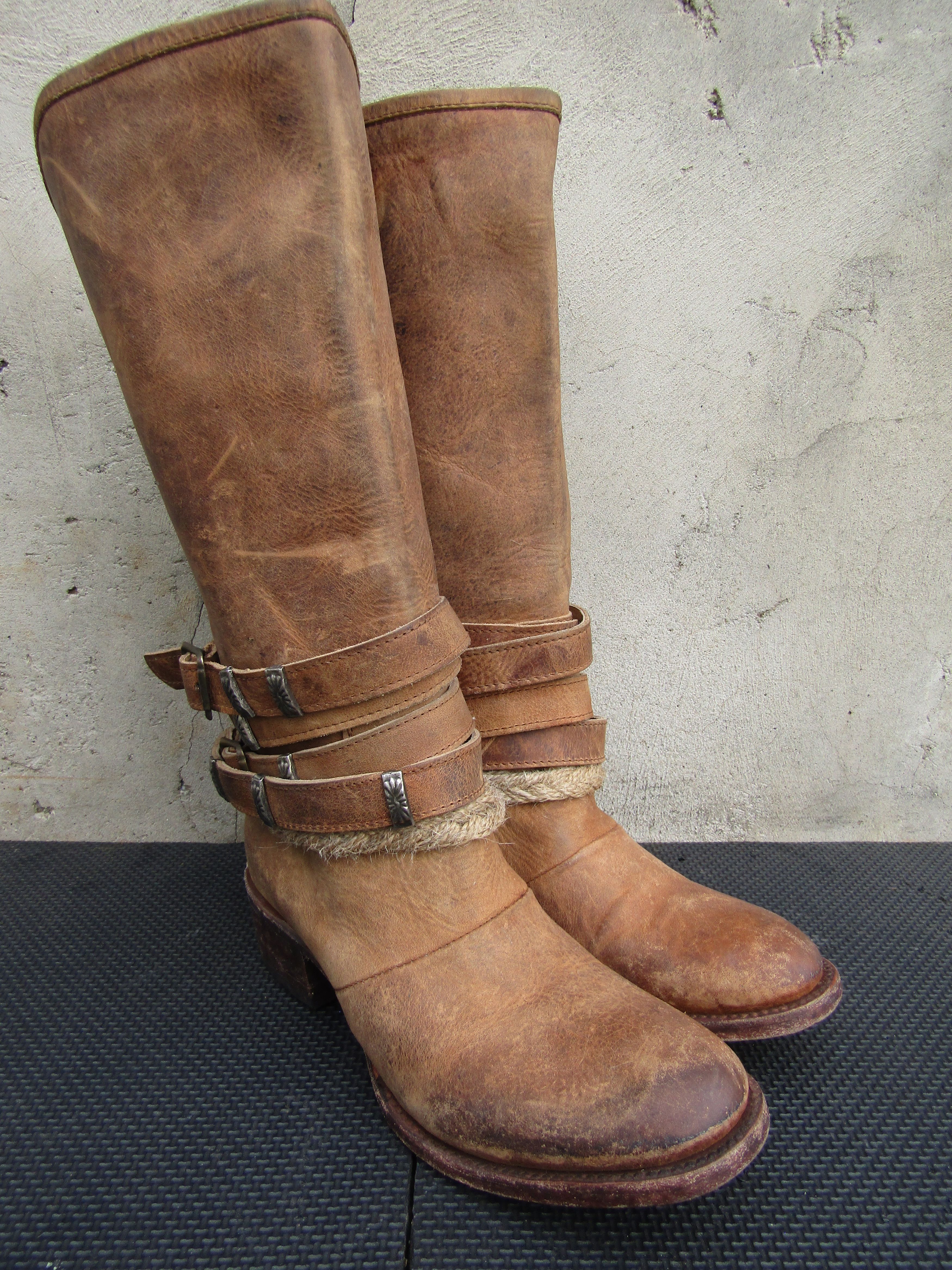 FREEBIRD Freebird By Steven Drove Distressed Brown Leather Harness Size US 7 / IT 37 - 4 Thumbnail