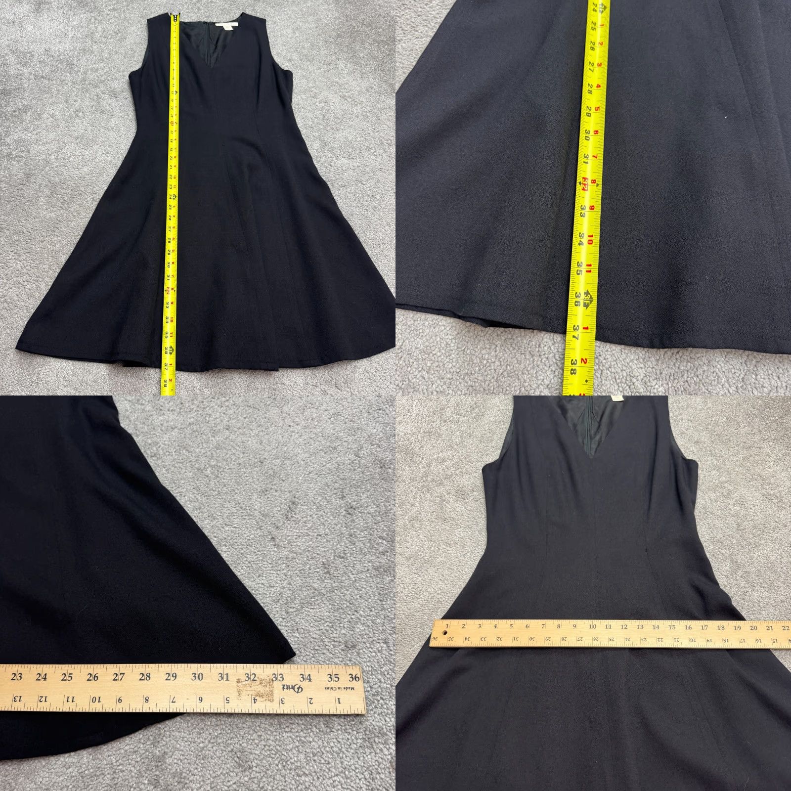 Vintage The Limited Wool Blend Dress Womens A-Line Fit & Flare Knee Length V-Neck Sleeveless Black 8 Sh Size M / US 6-8 / IT 42-44 - 8 Thumbnail