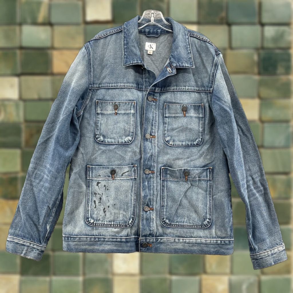 Calvin Klein VINTAGE Calvin Klein Jeans Jacket Men Large Denim 90s Classic Streetwear Preppy Workwear Blue Denim Jacket Mens Large 90s Calvin Klein Jeans Jacket Size US 33 - 1 Thumbnail