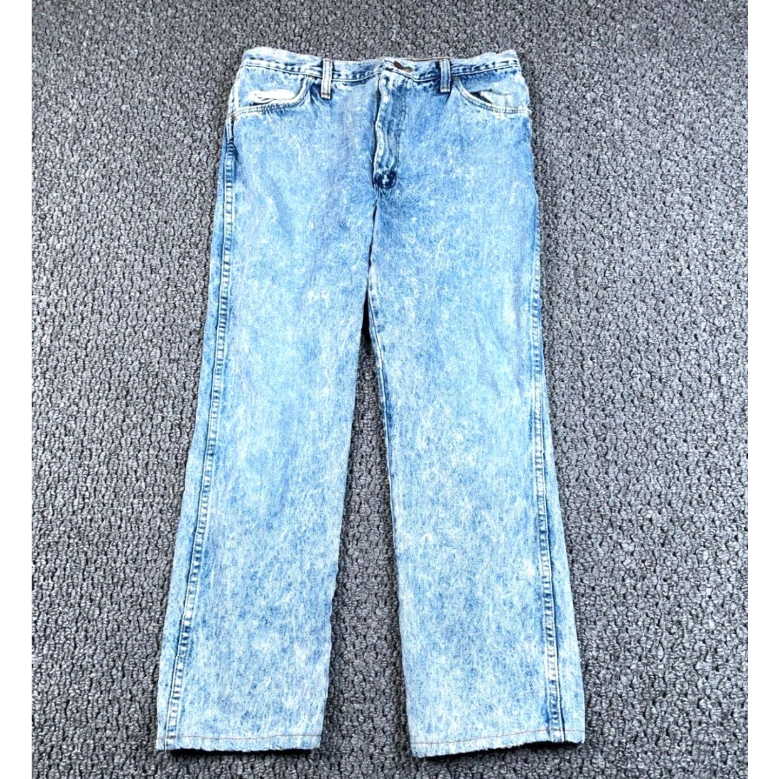 Denime VINTAGE Rustler Jeans 80s Denim Adults Men 32 x 26 Light Blue 5-Pocket 80s Retro Hipster Talon Zipper Mens Size US 32 / EU 48 - 2 Thumbnail