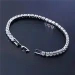 Sterling Silver 4mm Tennis Chain Sterling Silver White Bracelet Size ONE SIZE - 3 Thumbnail